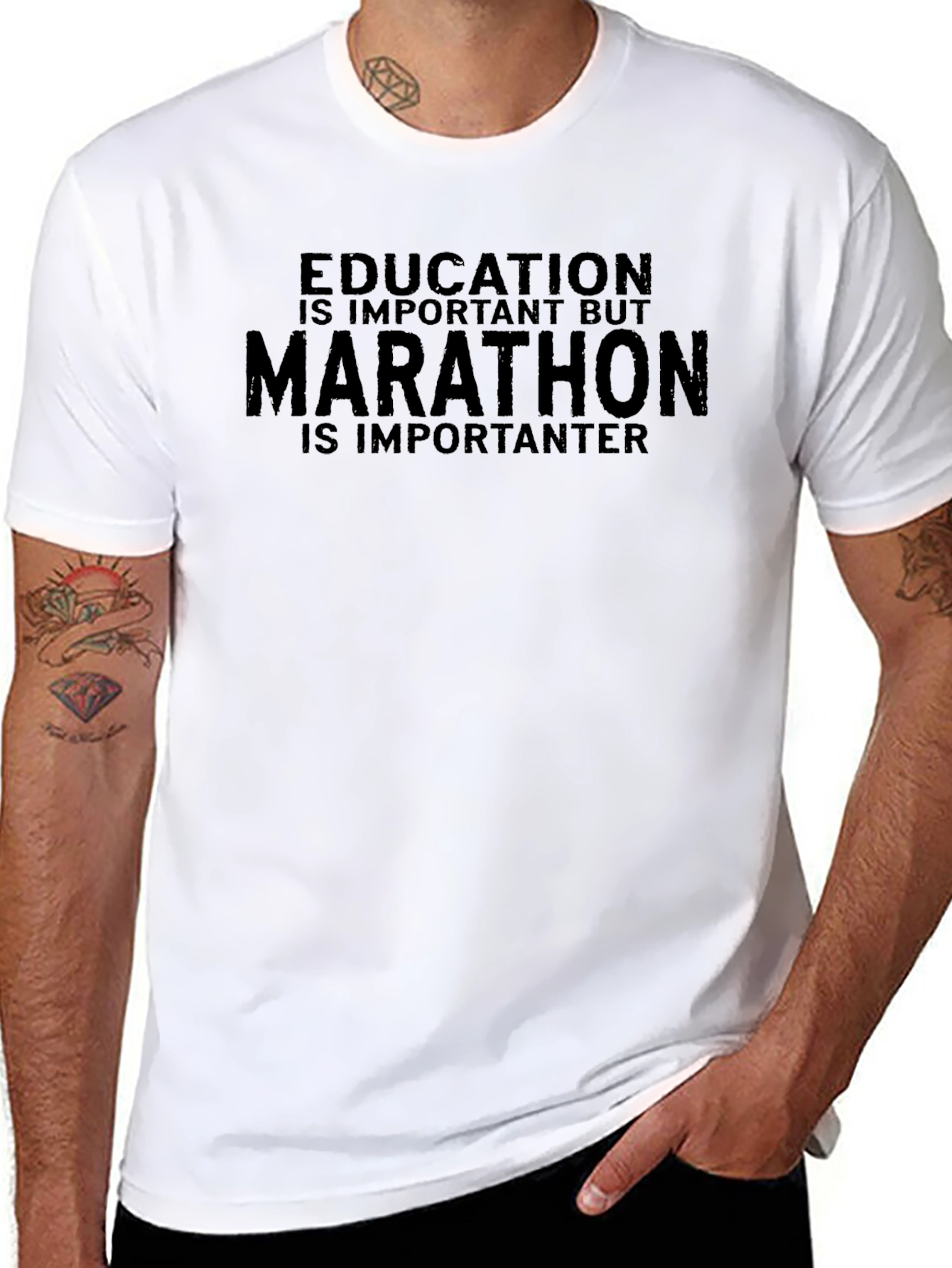 Marathon Is Importanter T-Shirt - Black