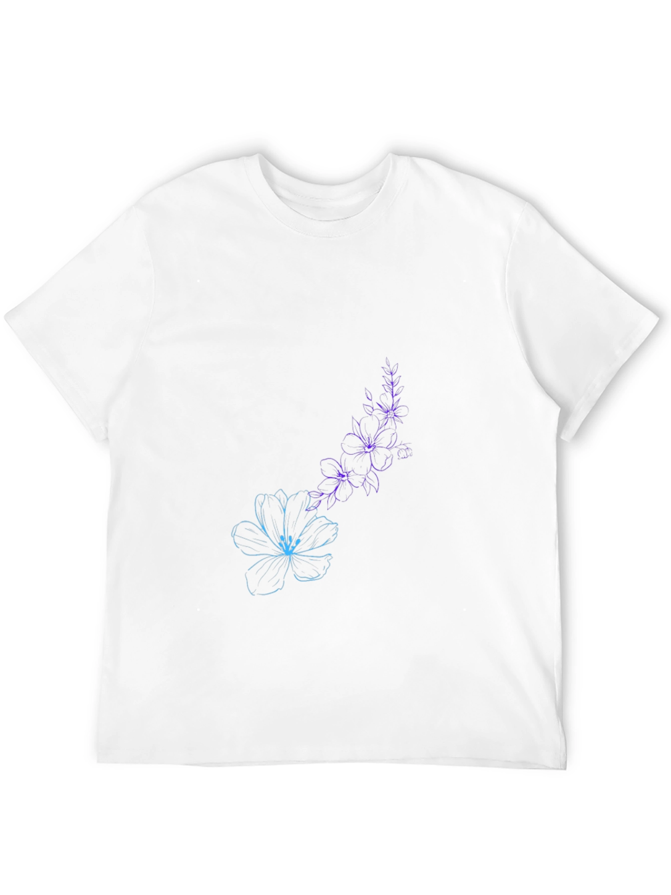 Black Floral Sketch T-Shirt - Artistic Style