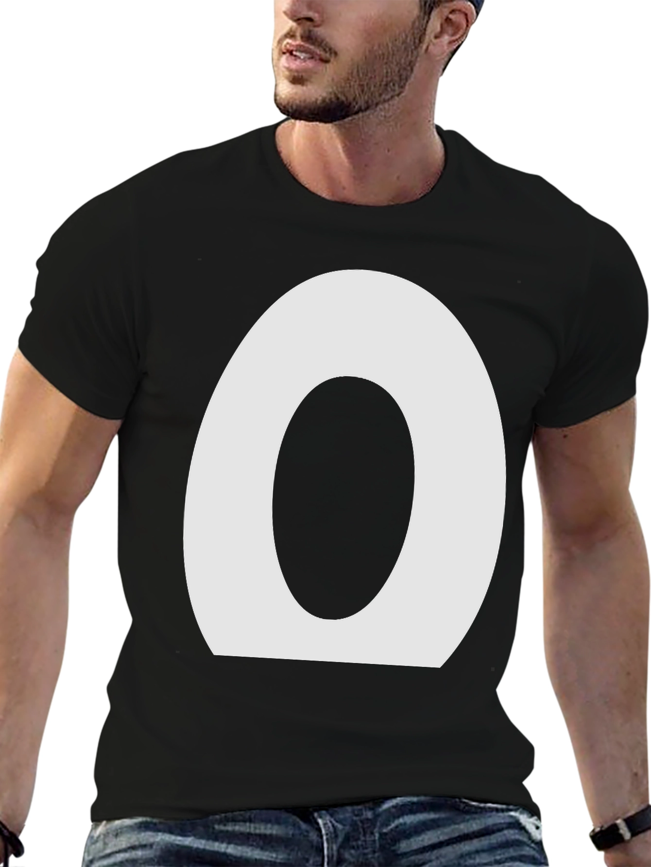 Minimalist O Graphic Black T-Shirt