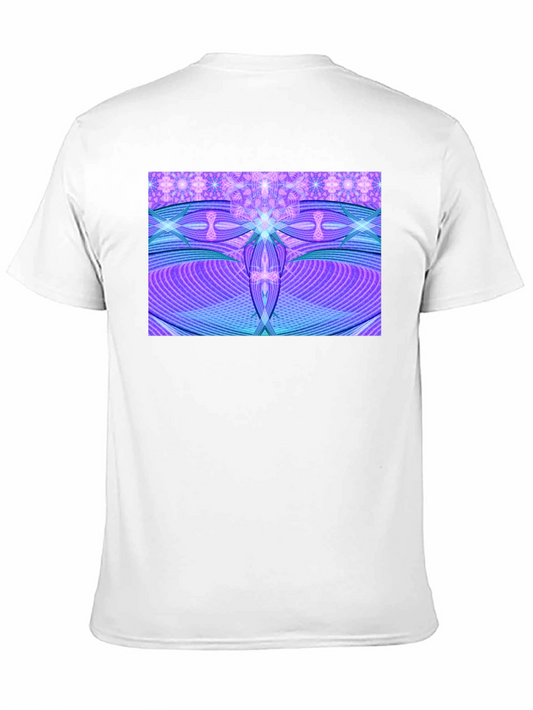 Abstract Purple Graphic Print Tee