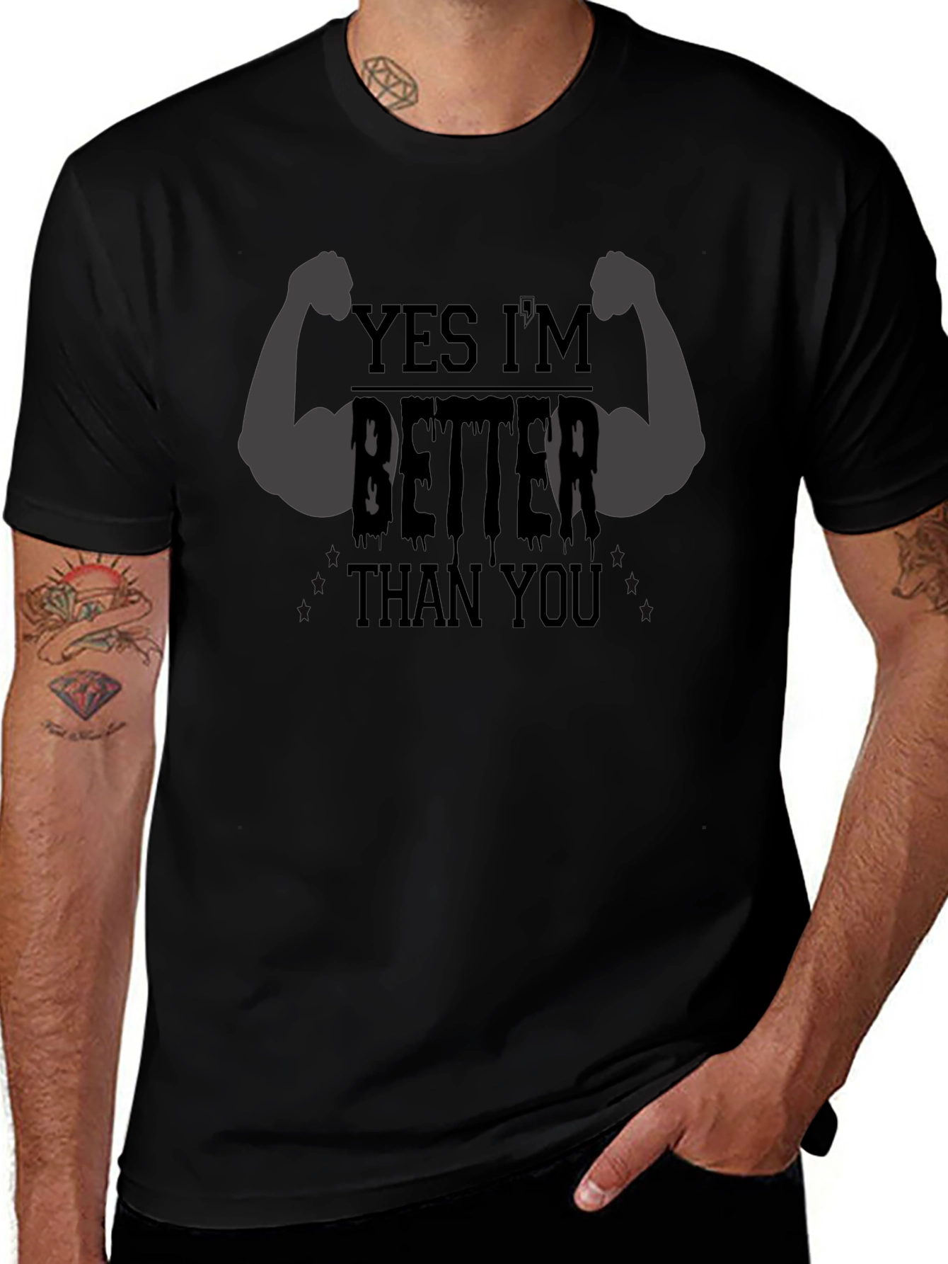 Yes Im Better Than You Mens Black Graphic Tee