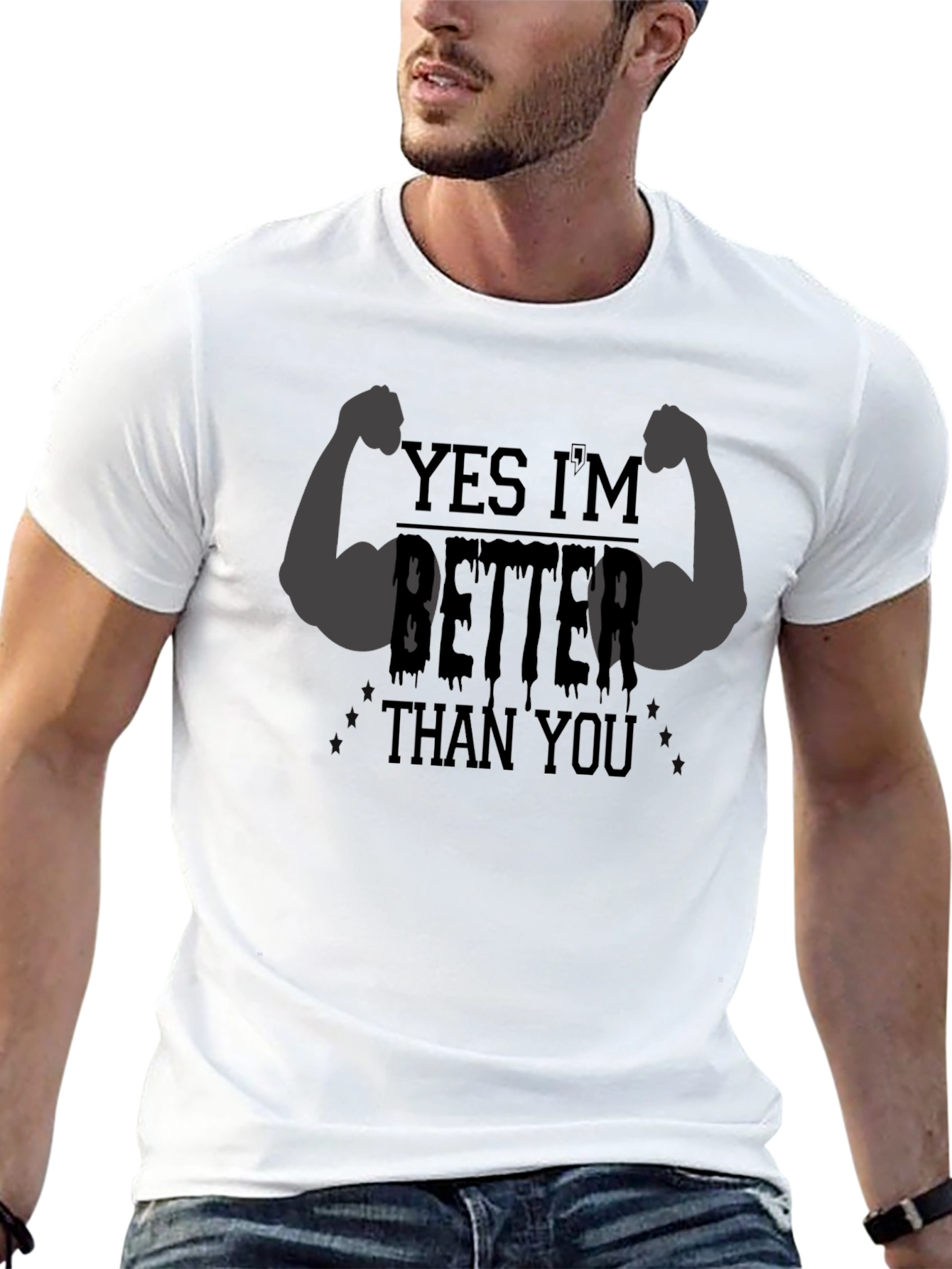Yes Im Better Than You Mens Black Graphic Tee