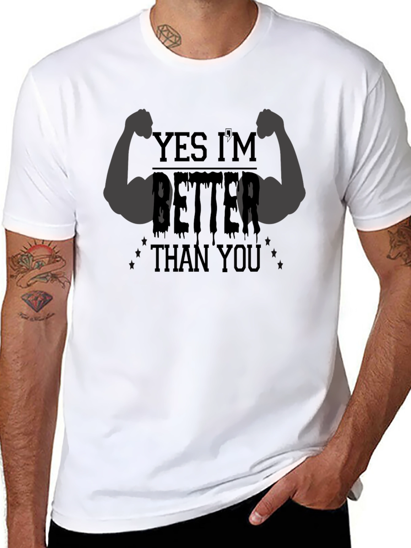 Yes Im Better Than You Mens Black Graphic Tee