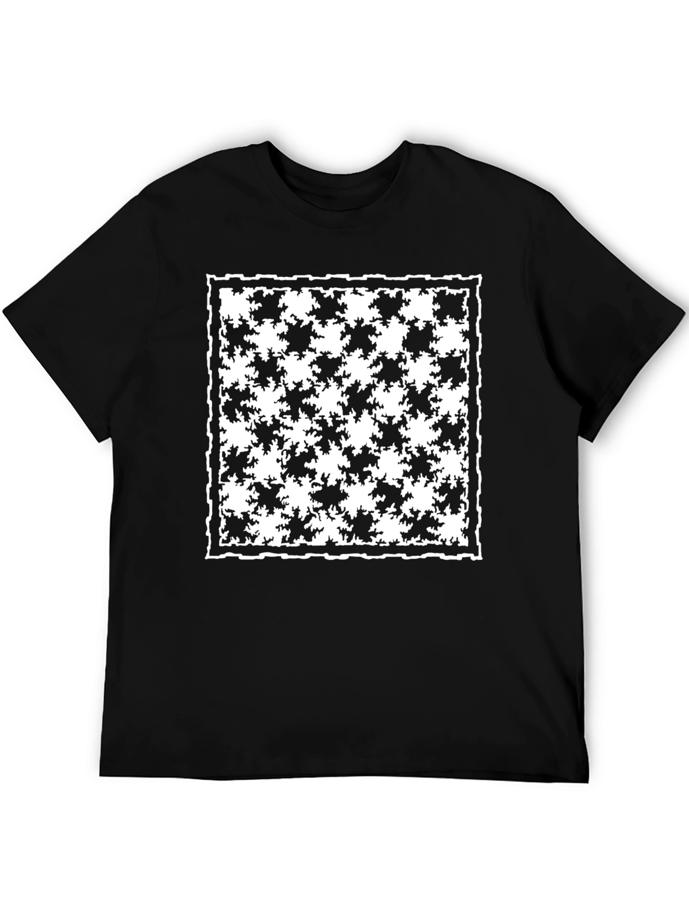 Houndstooth Graphic Tee - Stylish Mens Black T-Shirt