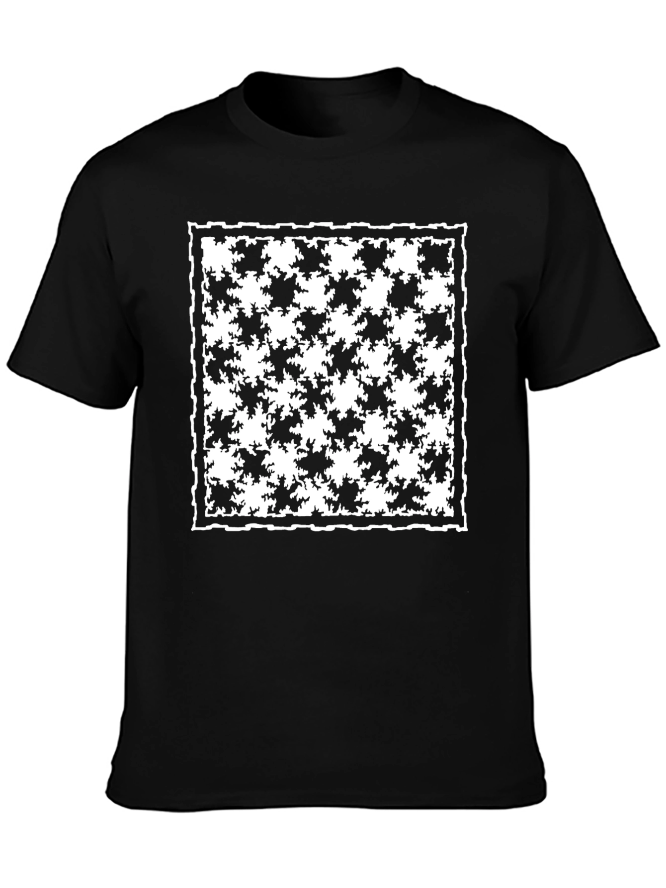Houndstooth Graphic Tee - Stylish Mens Black T-Shirt