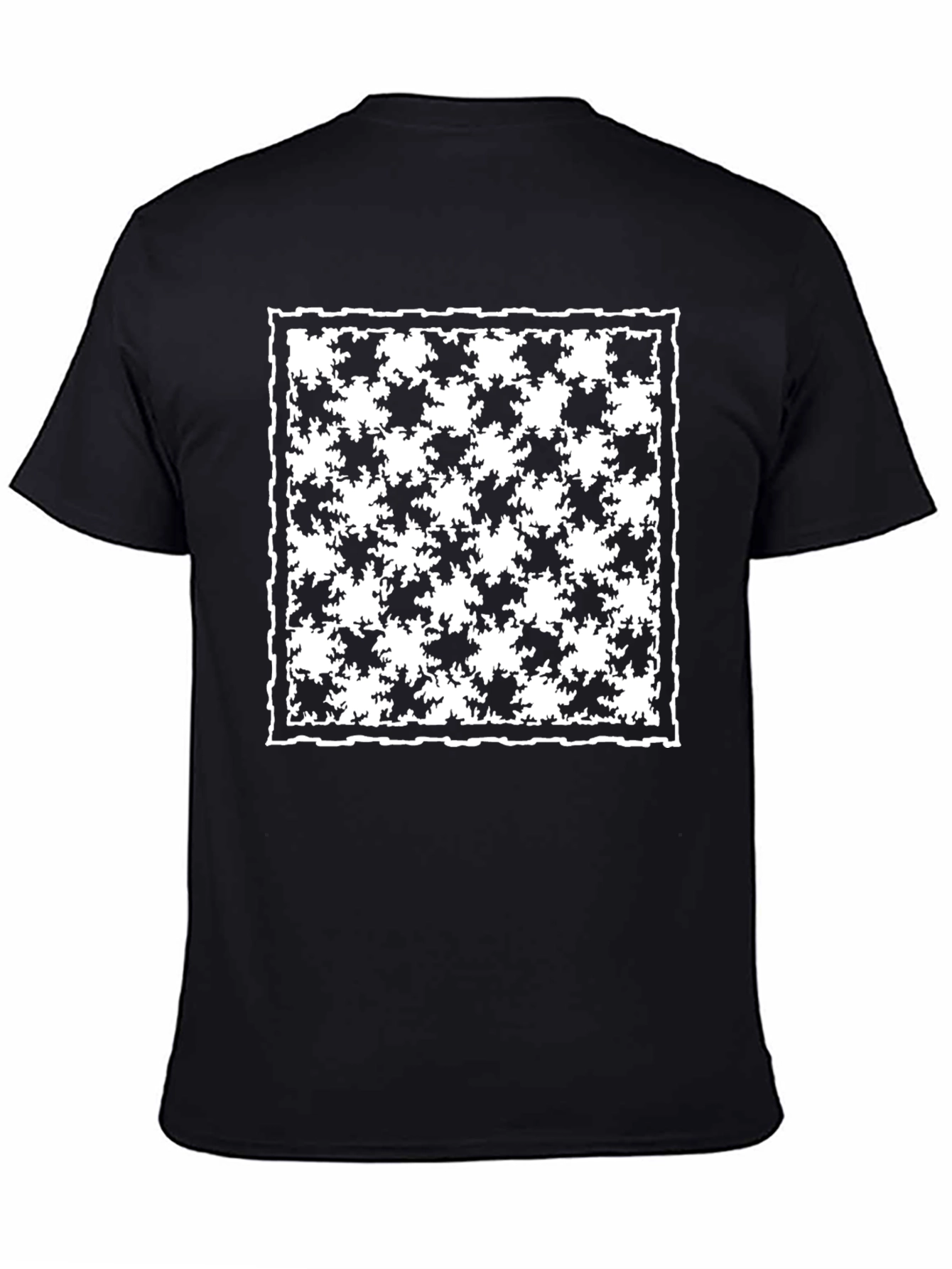 Houndstooth Graphic Tee - Stylish Mens Black T-Shirt