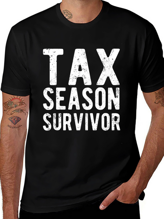 Tax Season Survivor Graphic Tee - Black