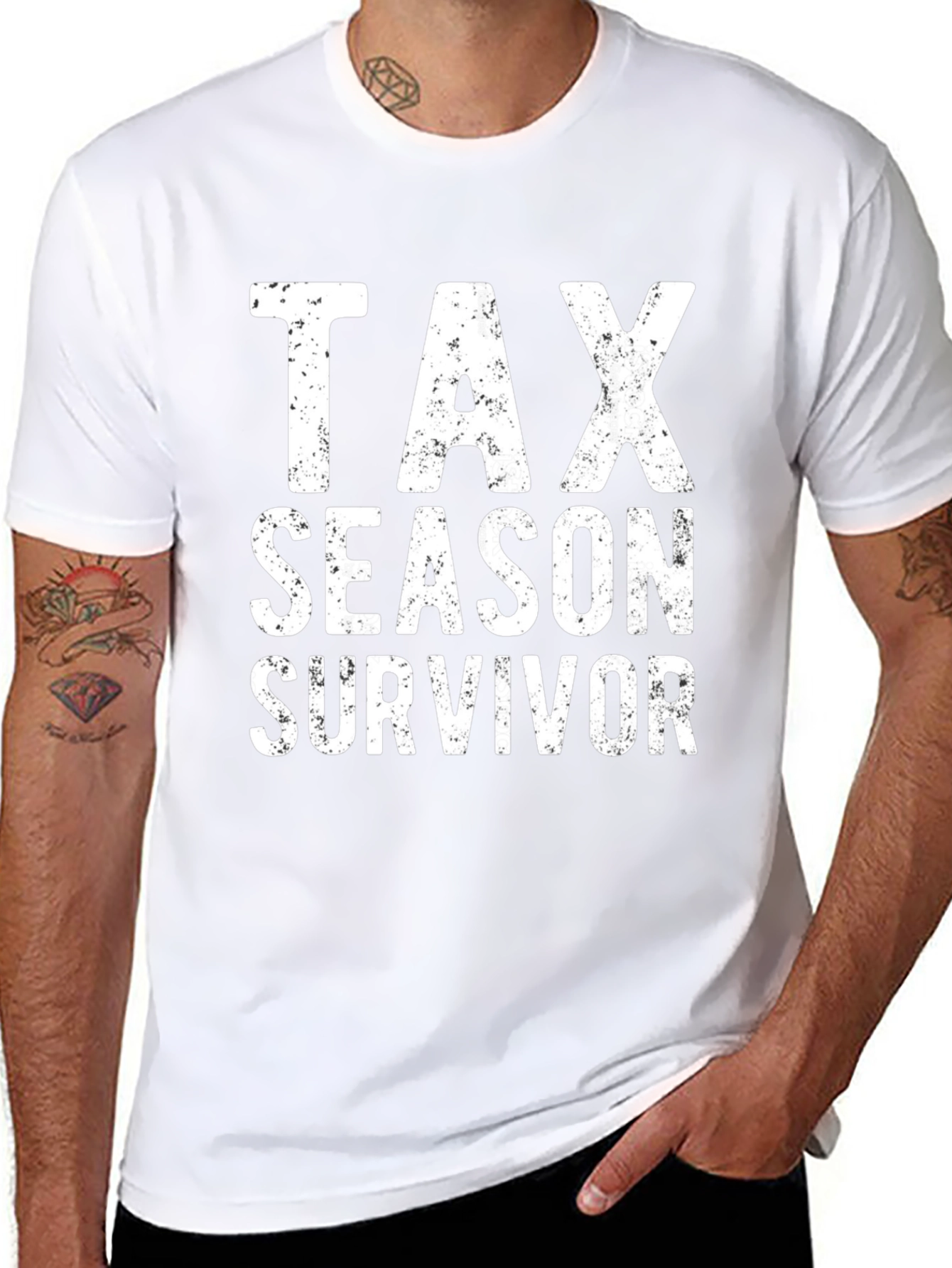 Tax Season Survivor Graphic Tee - Black