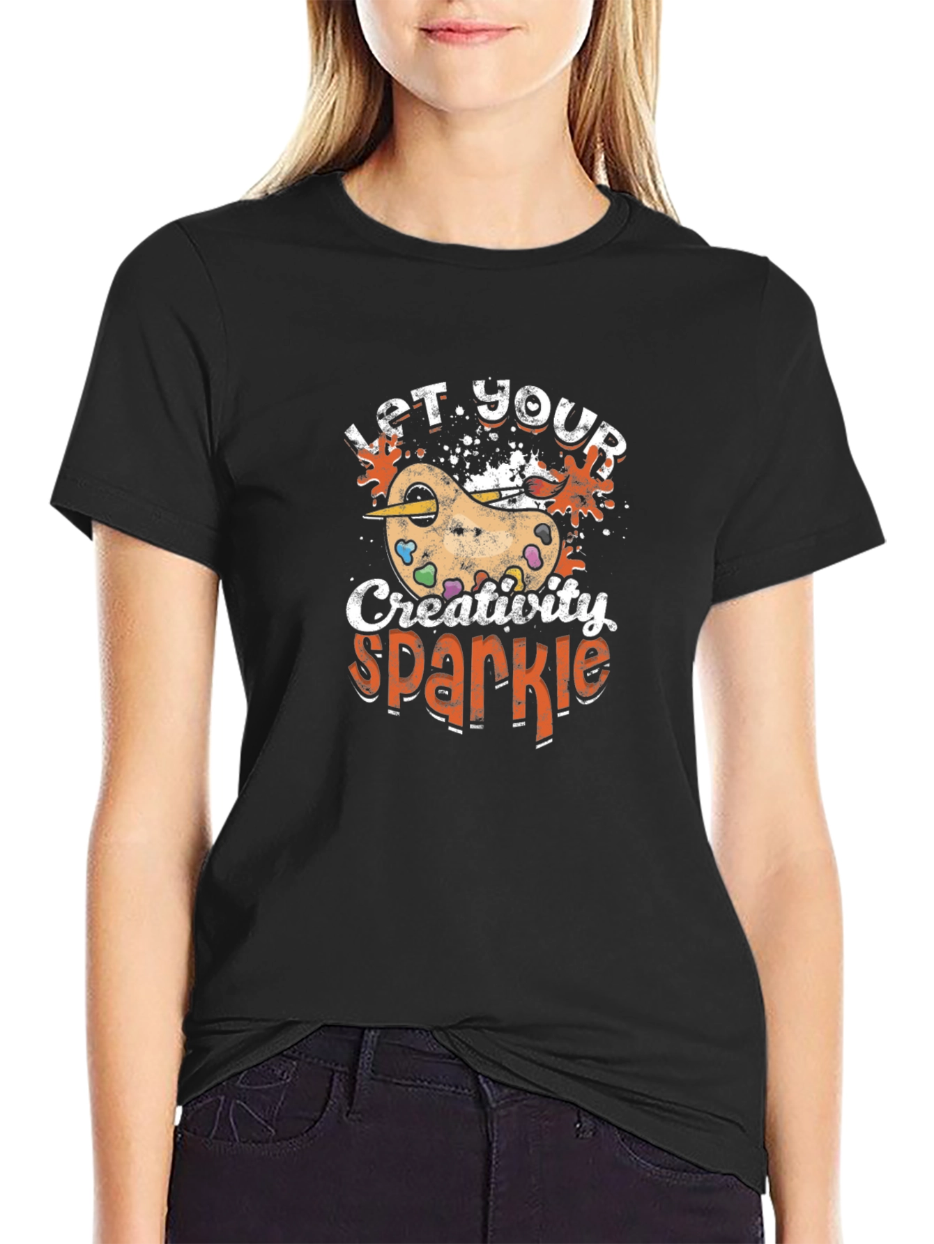 Creative Sparkle T-Shirt - Artist Palette Design