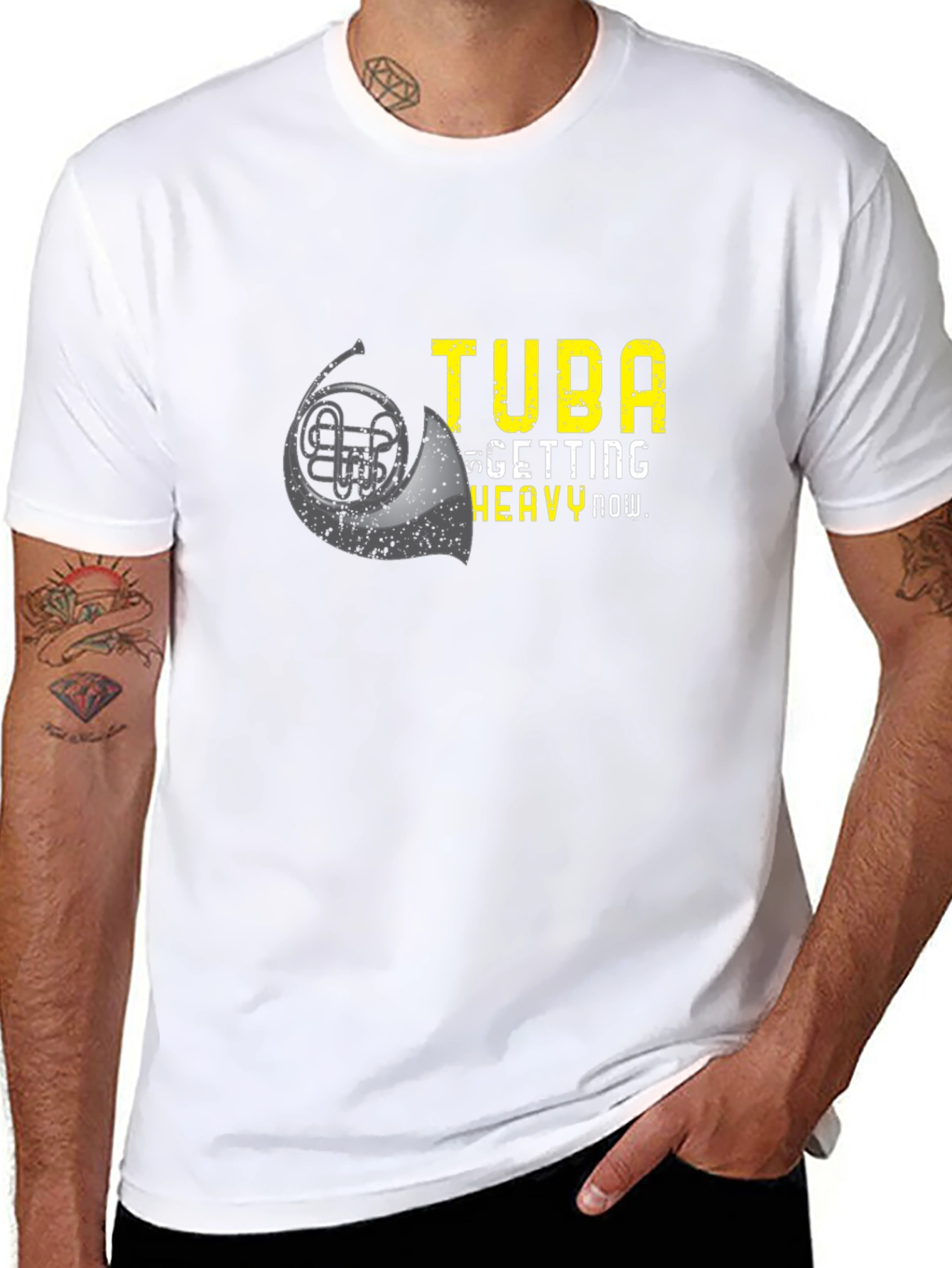 Funny Tuba Heavy Now Graphic T-Shirt