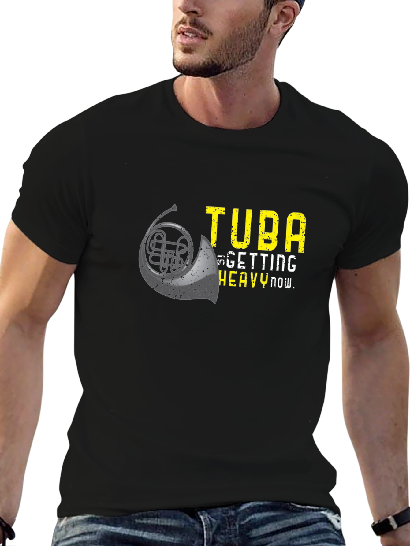 Funny Tuba Heavy Now Graphic T-Shirt