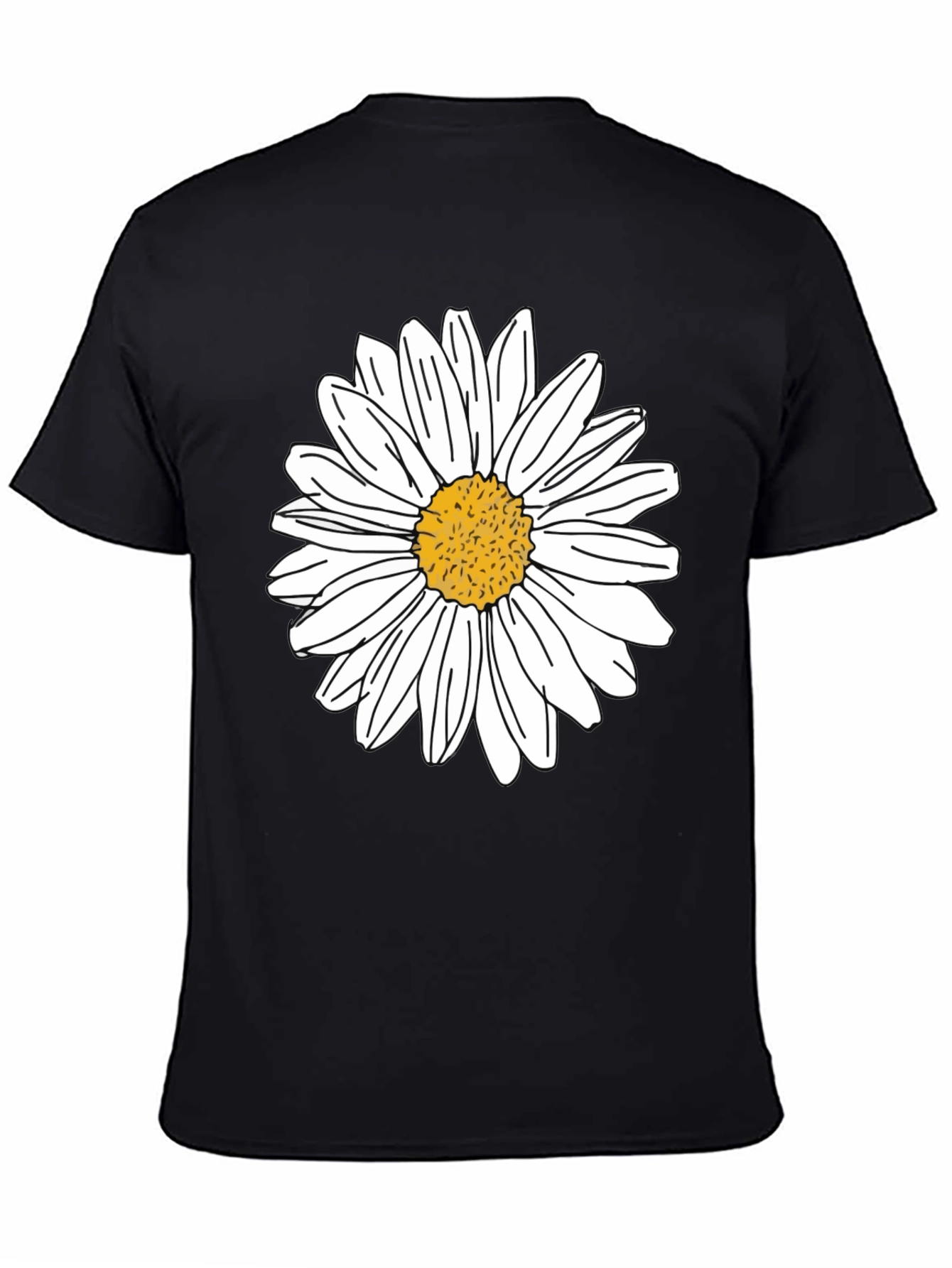 Daisy Graphic Tee - Black Cotton Casual Shirt
