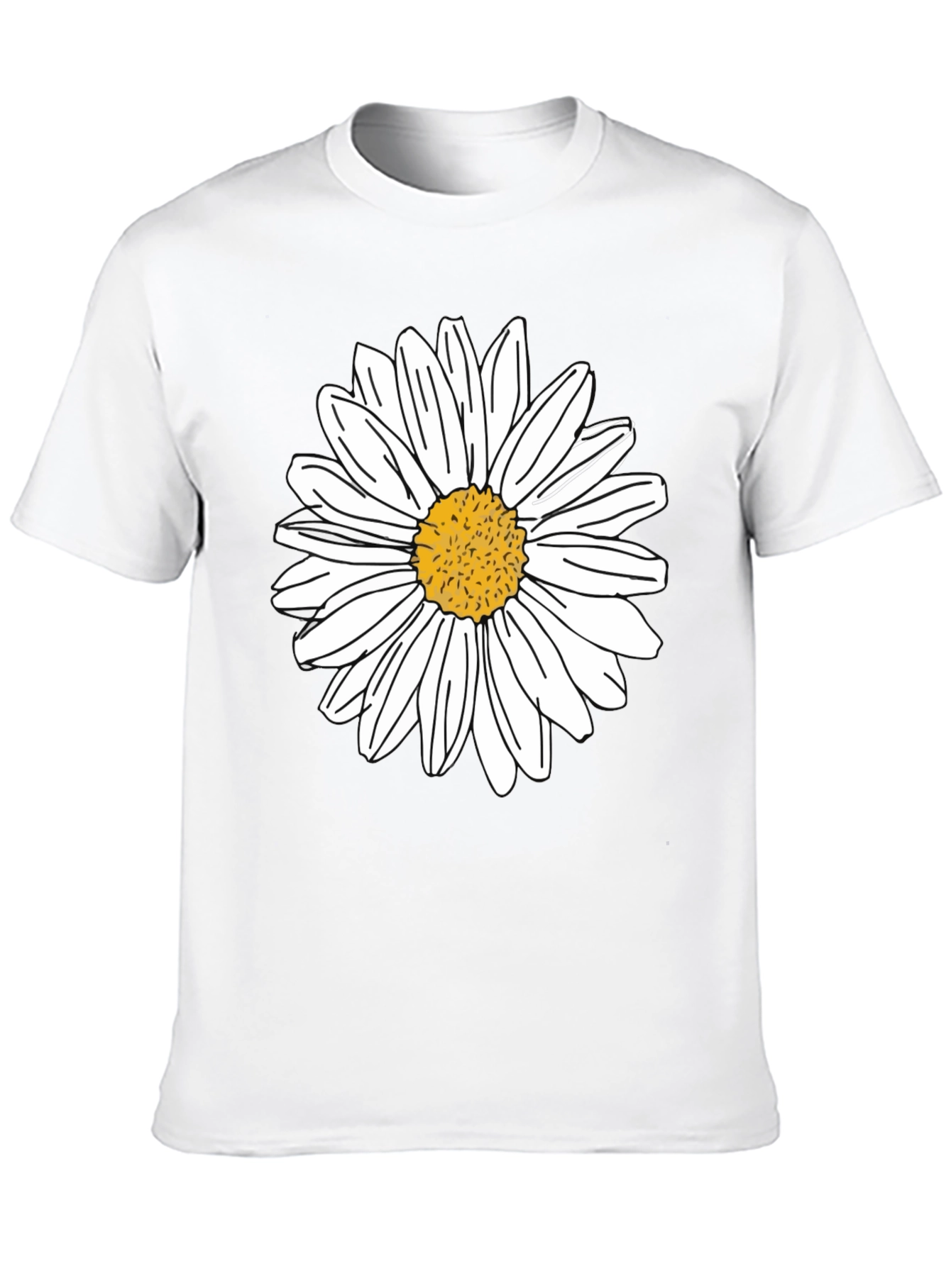 Daisy Graphic Tee - Black Cotton Casual Shirt