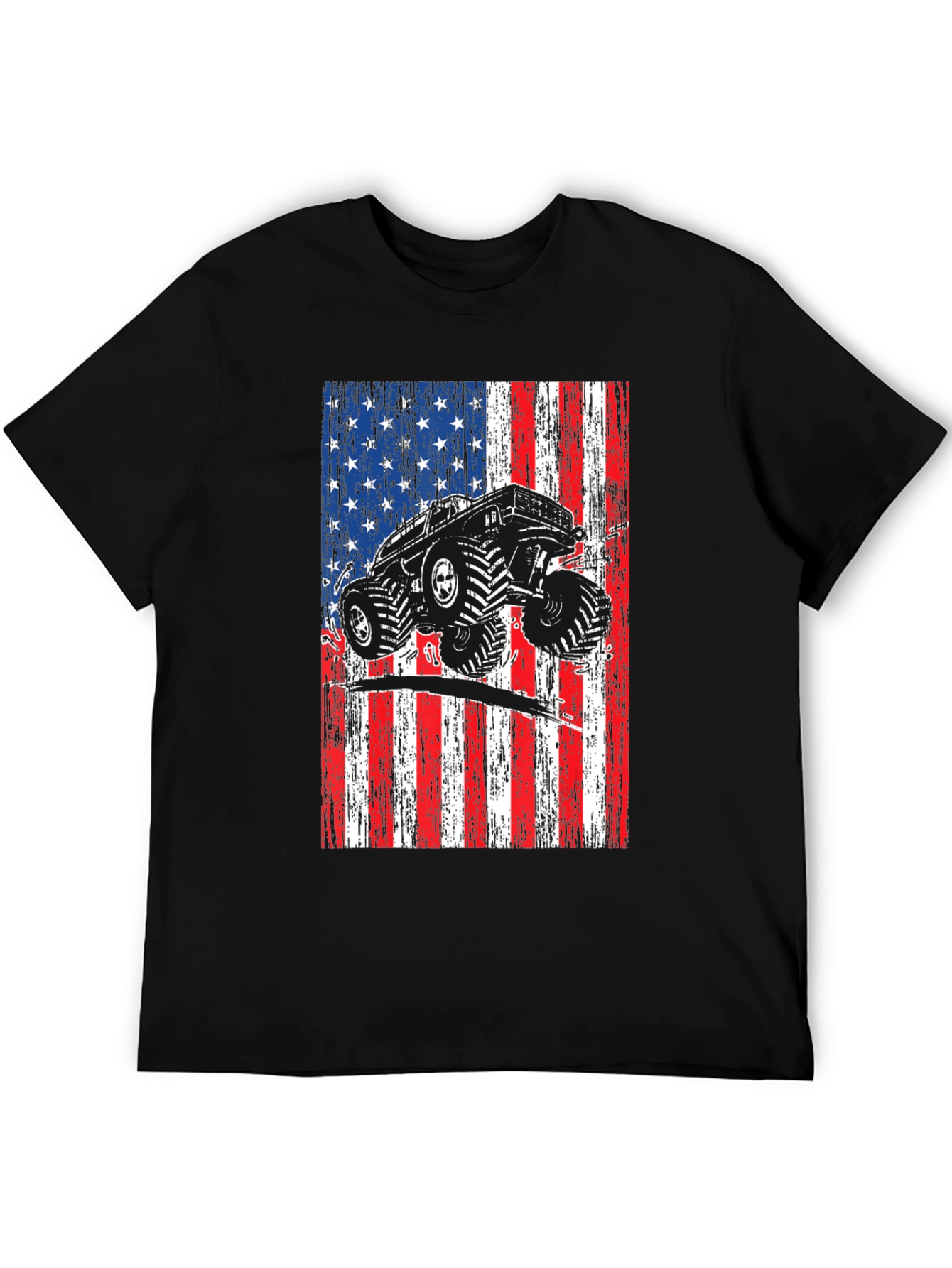 Monster Truck American Flag Graphic T-Shirt