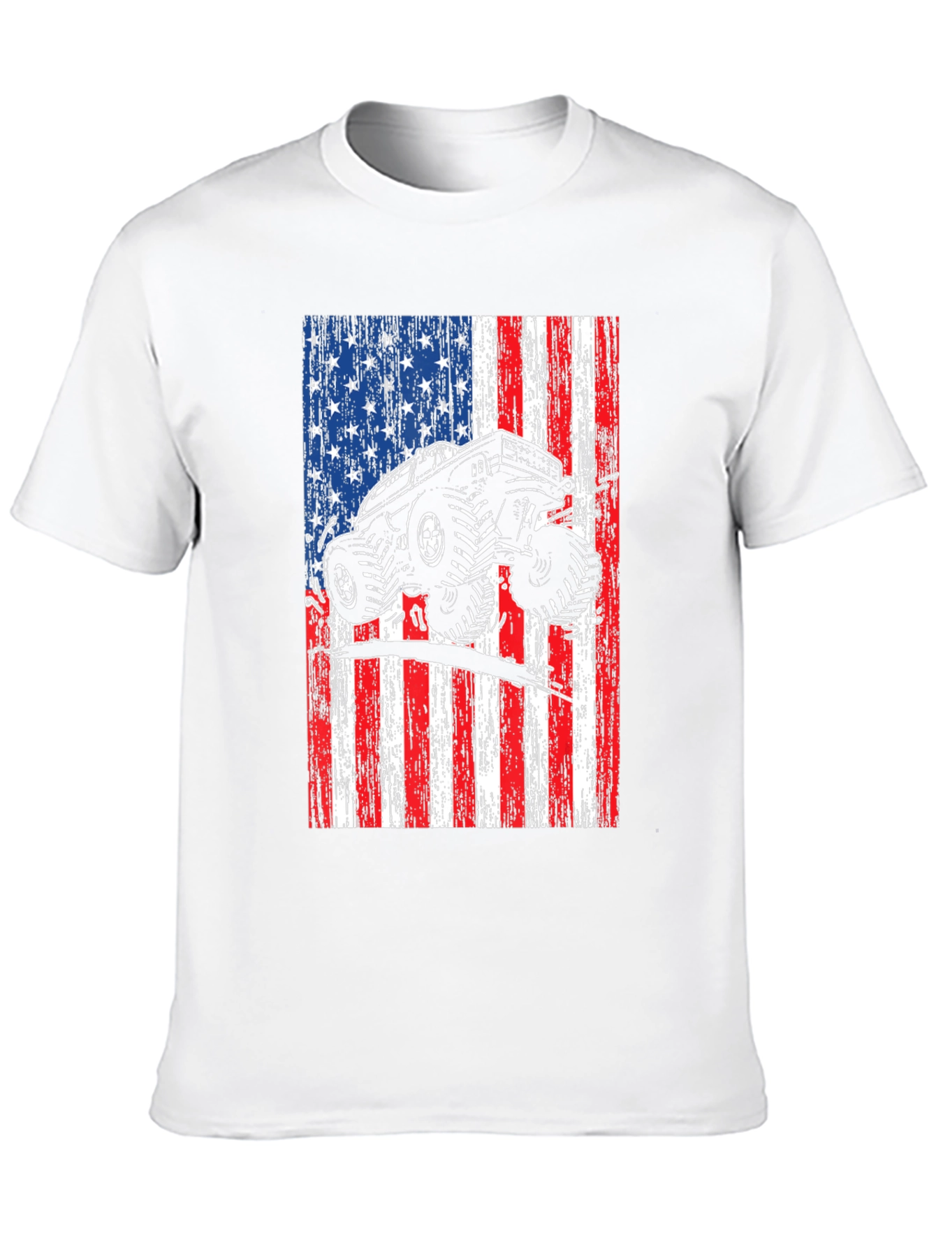 Monster Truck American Flag Graphic T-Shirt