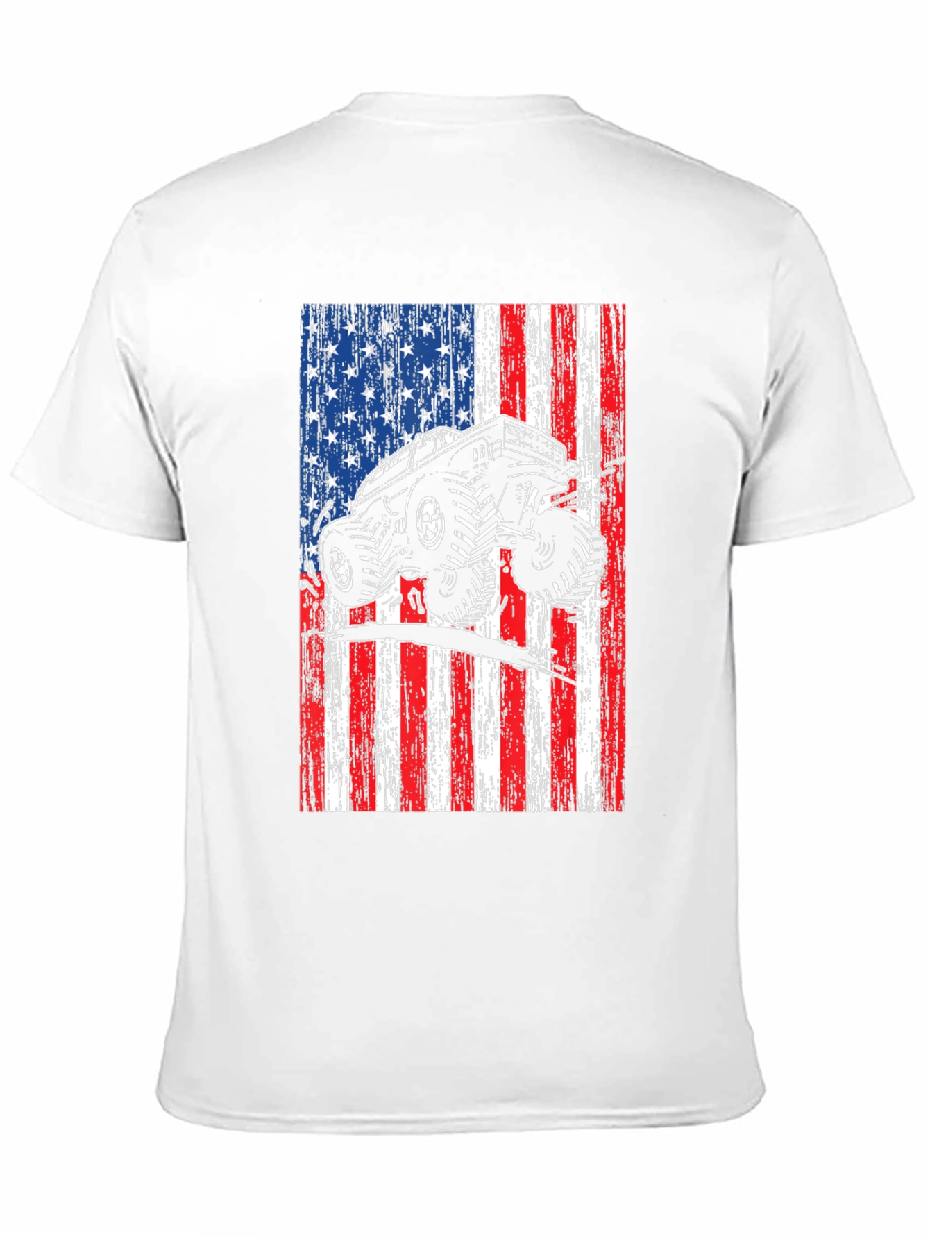 Monster Truck American Flag Graphic T-Shirt