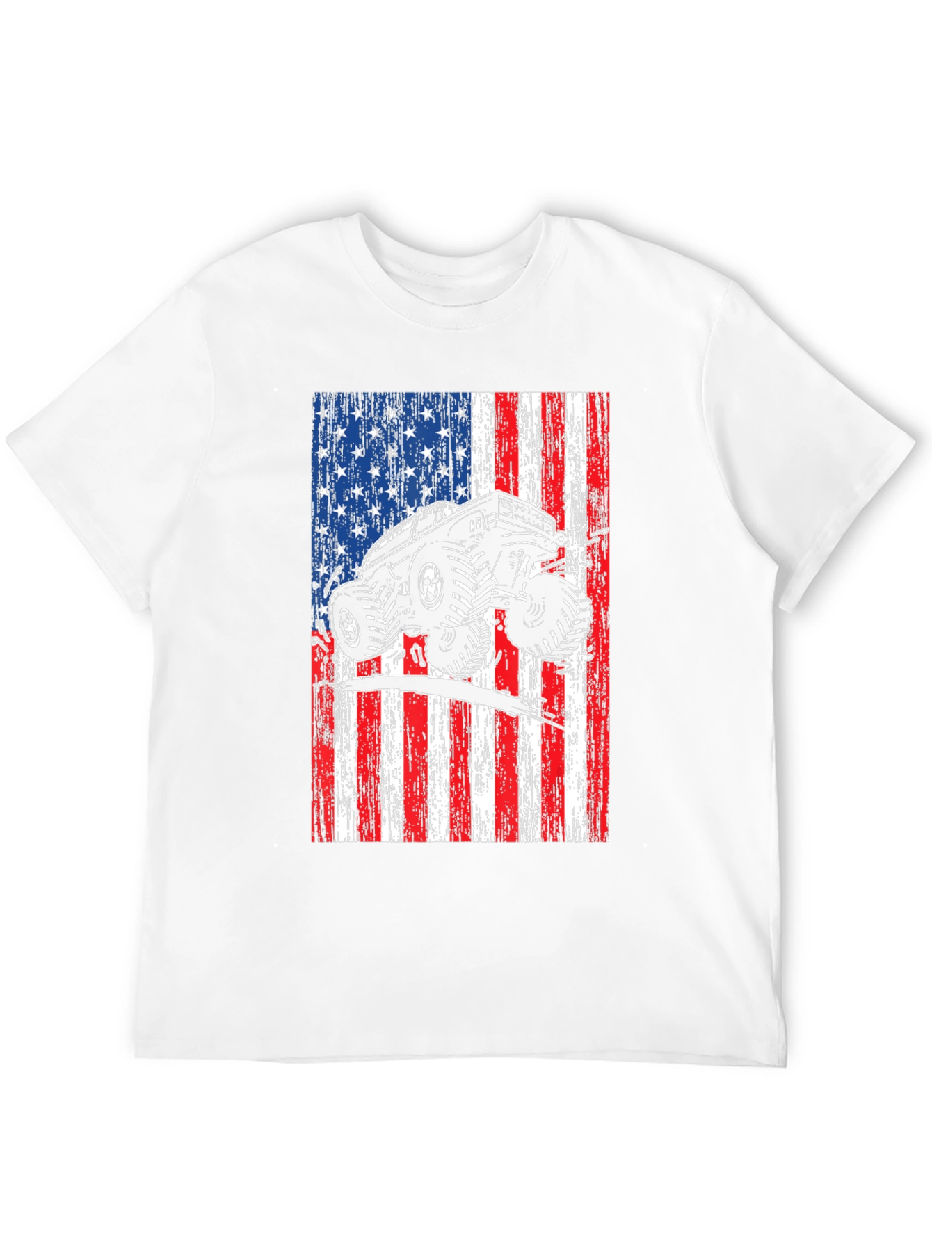 Monster Truck American Flag Graphic T-Shirt