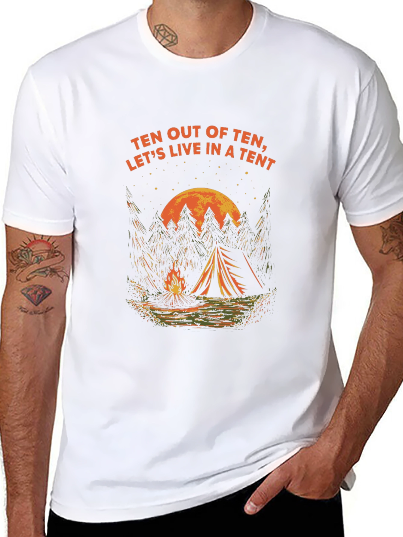 Camping Tent T-Shirt - Live in a Tent