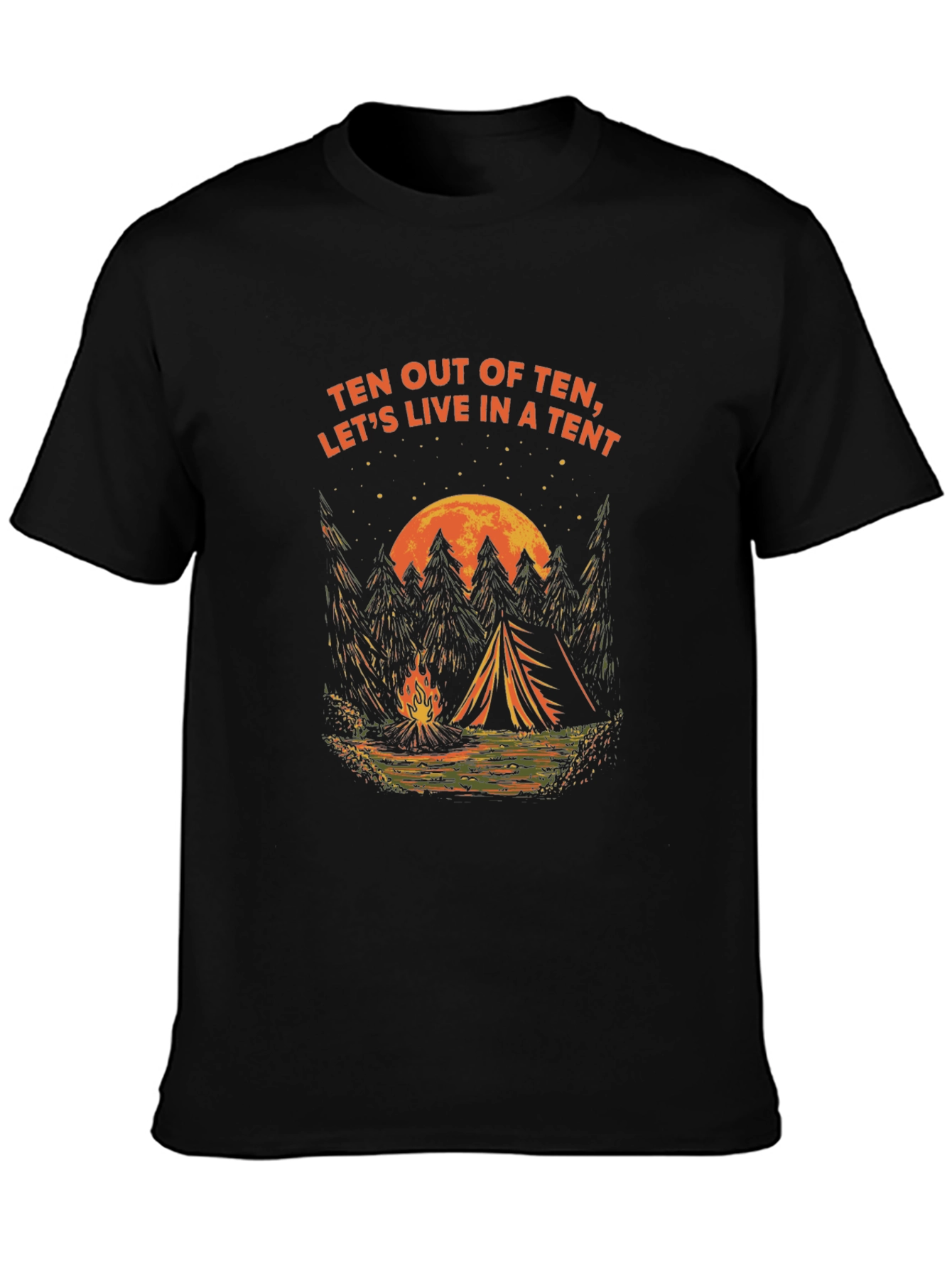 Camping Tent T-Shirt - Live in a Tent