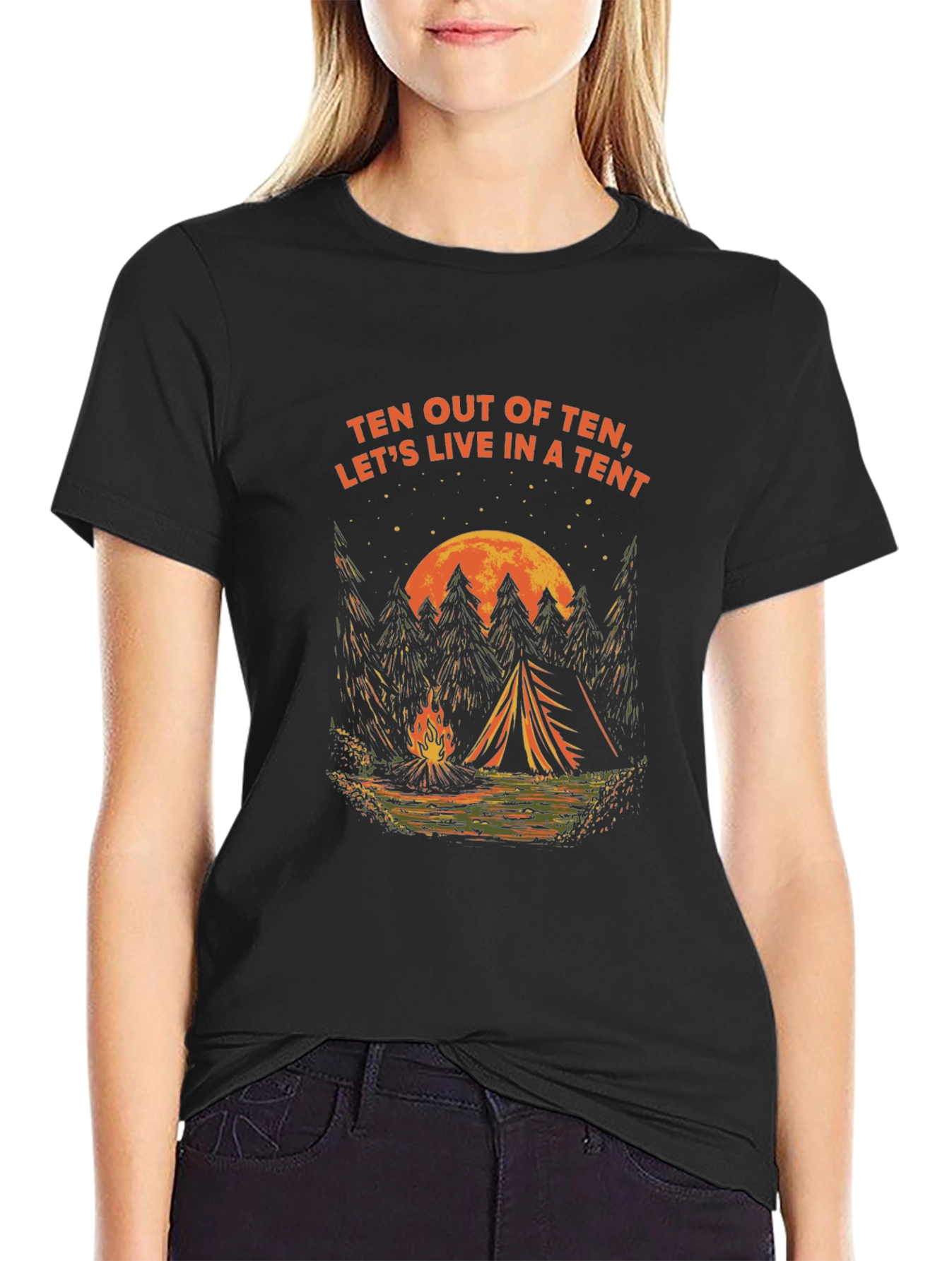 Camping Tent T-Shirt - Live in a Tent