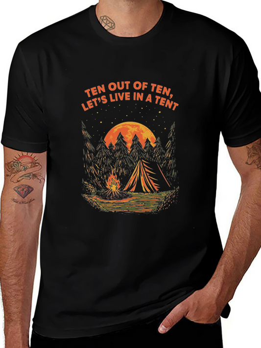 Camping Tent T-Shirt - Live in a Tent