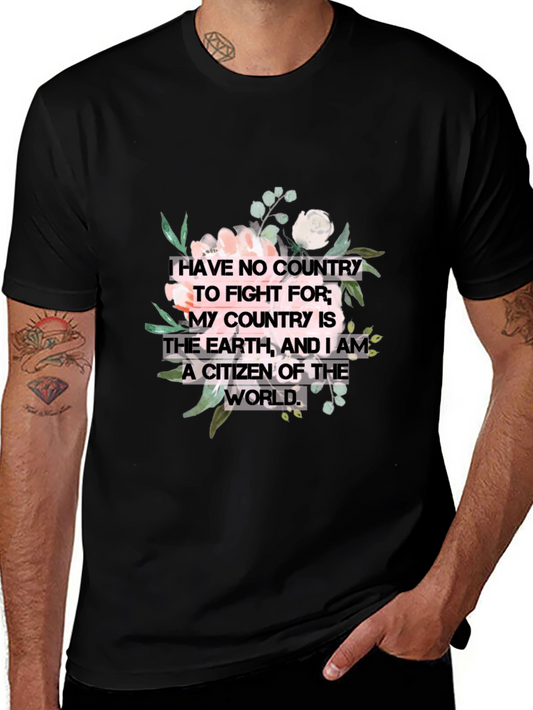 Citizen of the World T-Shirt - Floral Design