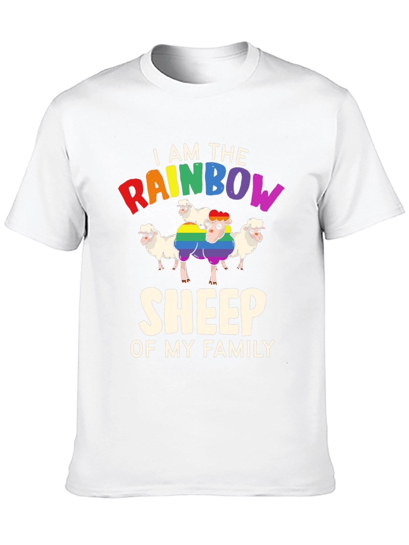 Rainbow Sheep Family T-Shirt