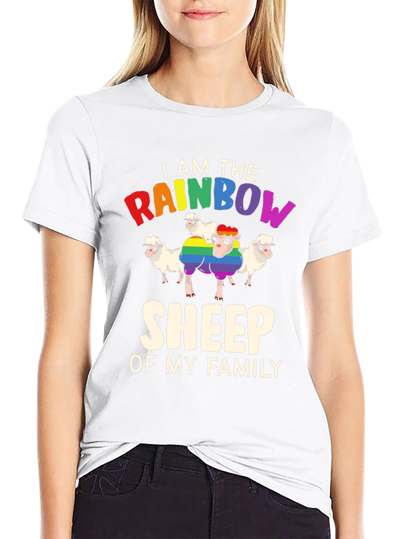 Rainbow Sheep Family T-Shirt