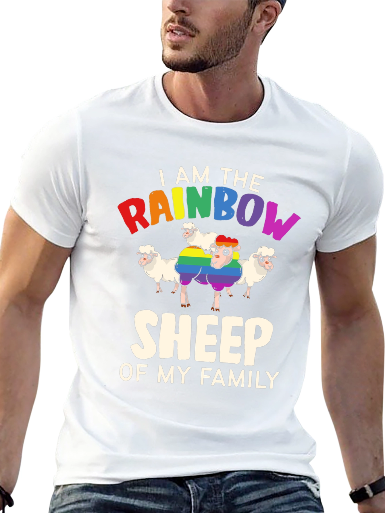 Rainbow Sheep Family T-Shirt
