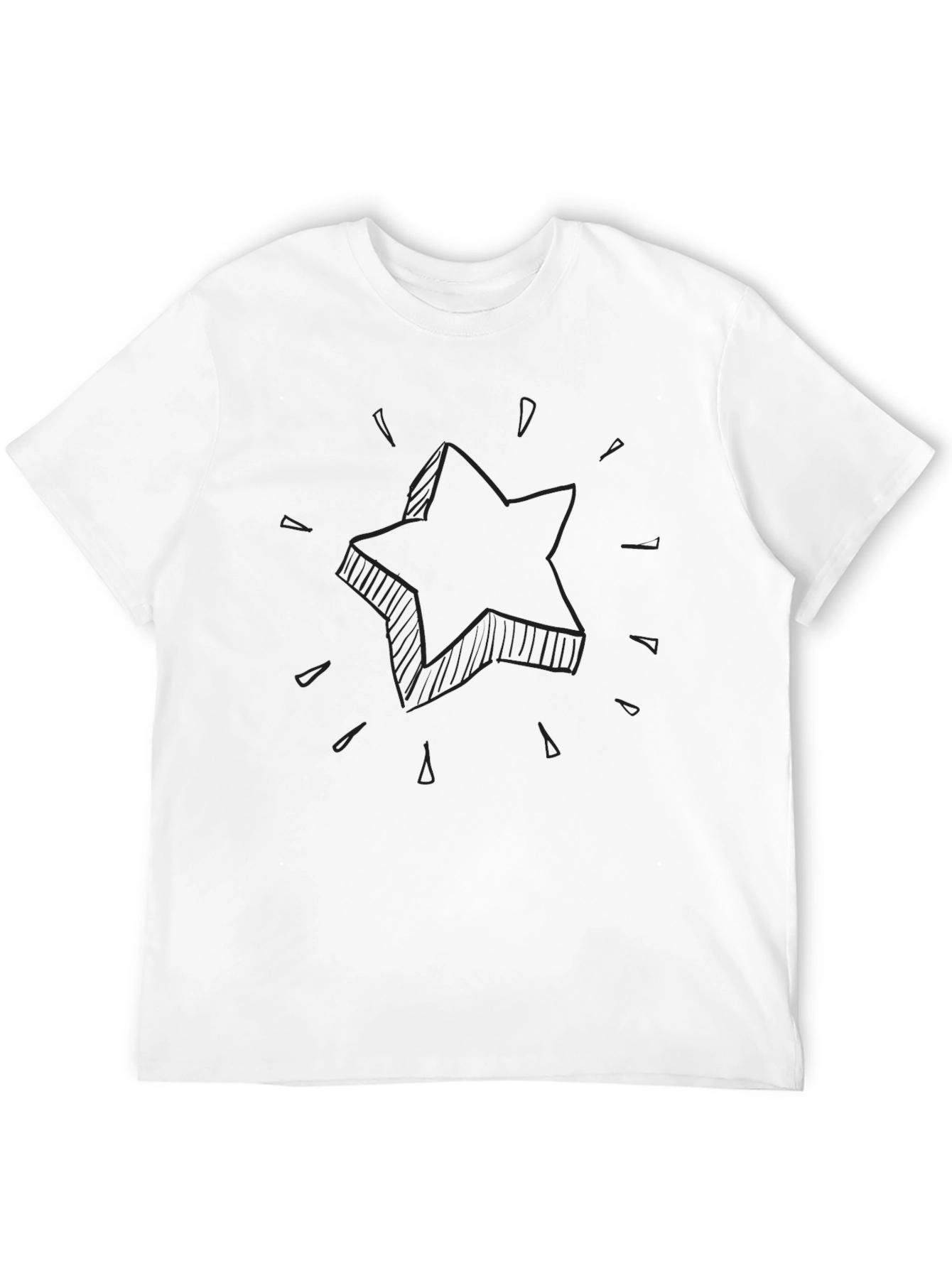 Mens Black T-Shirt with Star Design