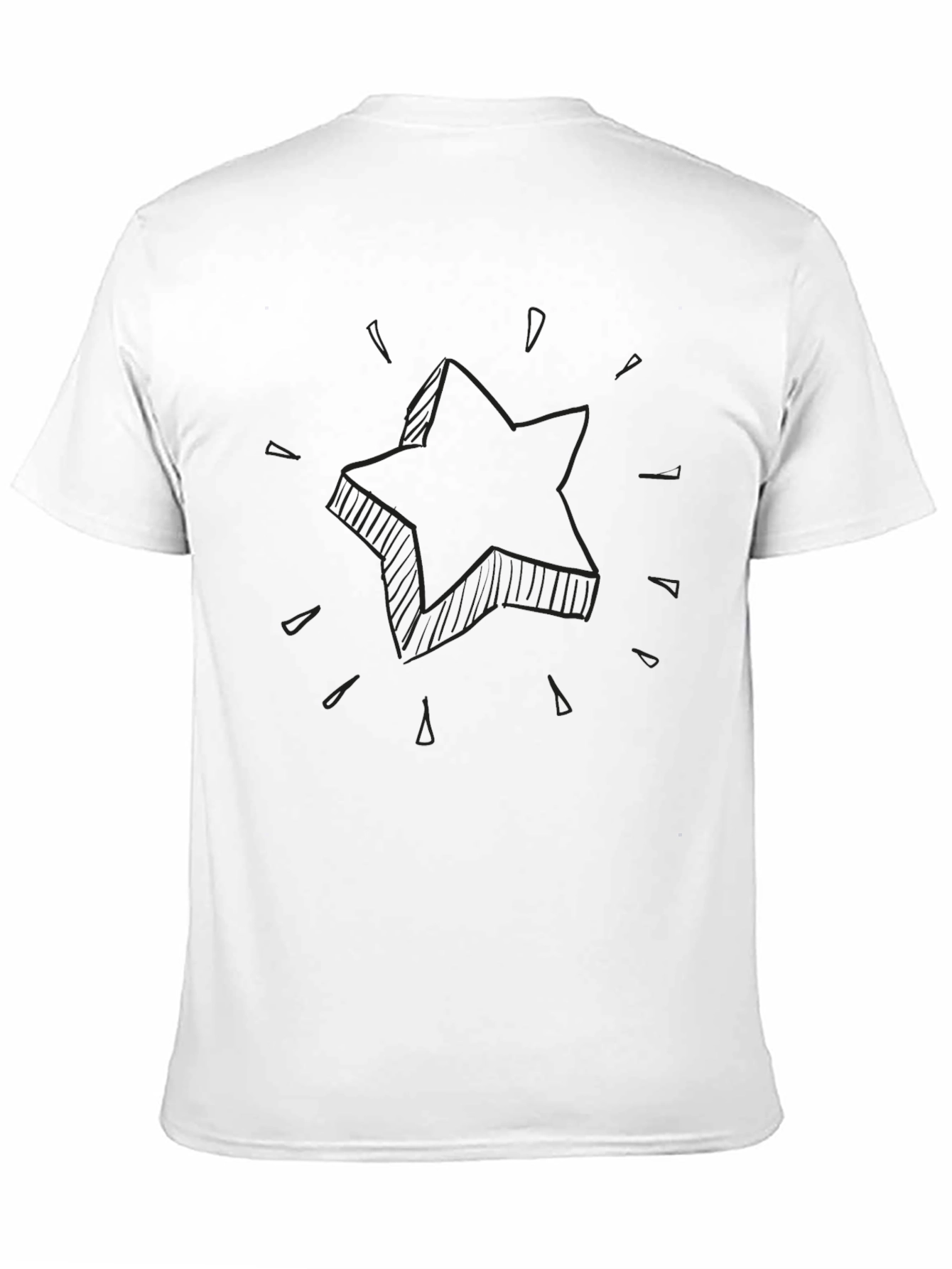 Mens Black T-Shirt with Star Design