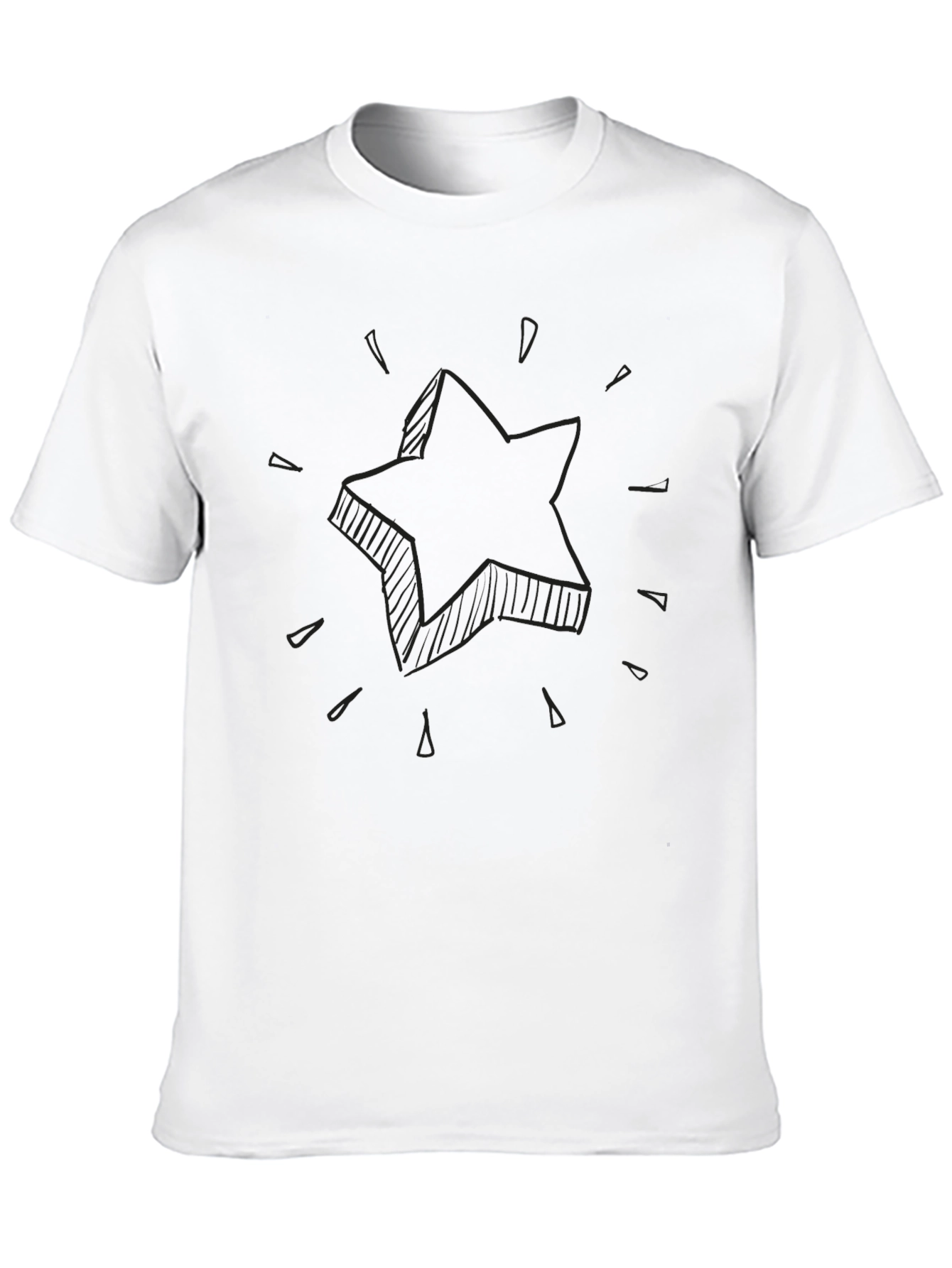 Mens Black T-Shirt with Star Design