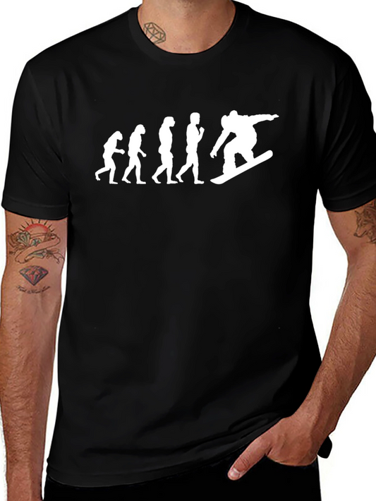 Evolution of Snowboarding Black Graphic Tee