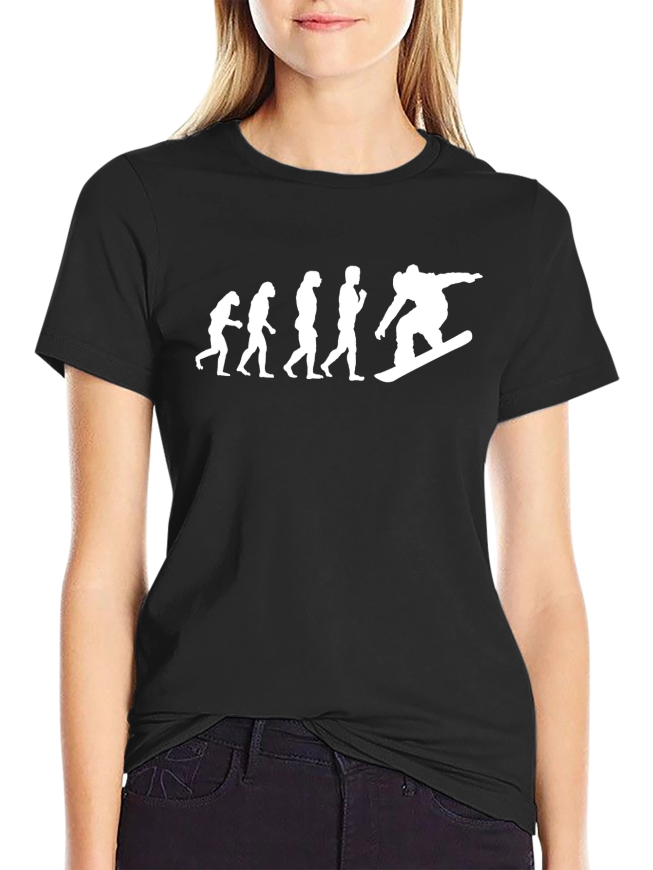 Evolution of Snowboarding Black Graphic Tee