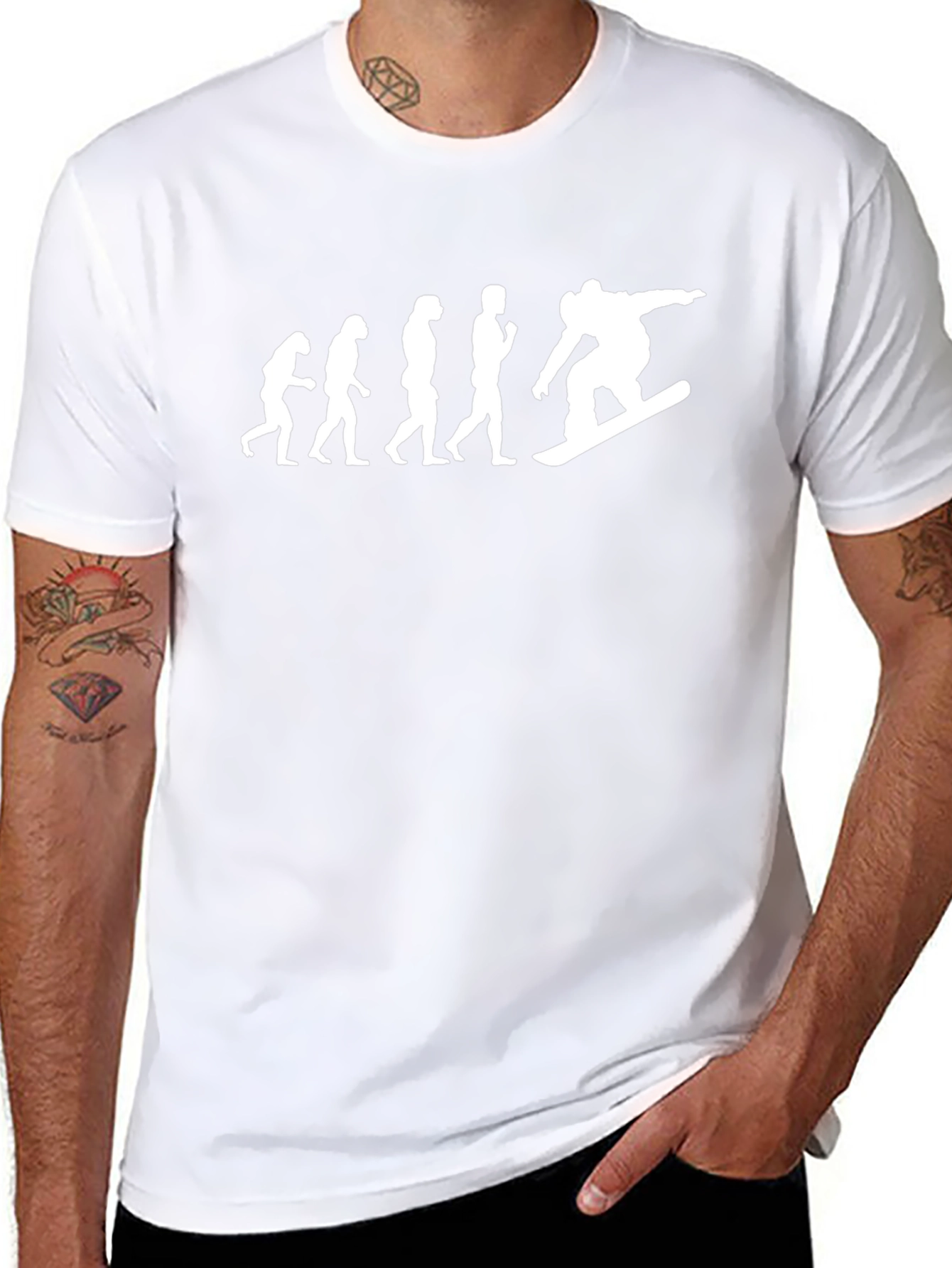 Evolution of Snowboarding Black Graphic Tee