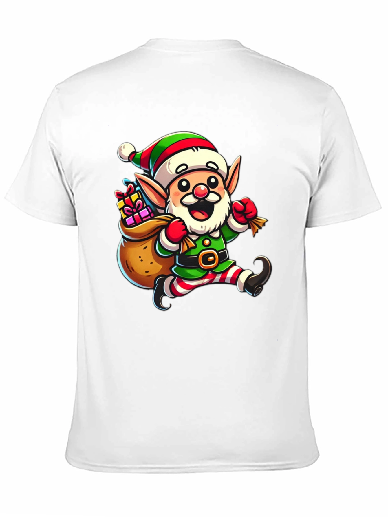 Festive Elf Graphic T-Shirt - Holiday Cheer