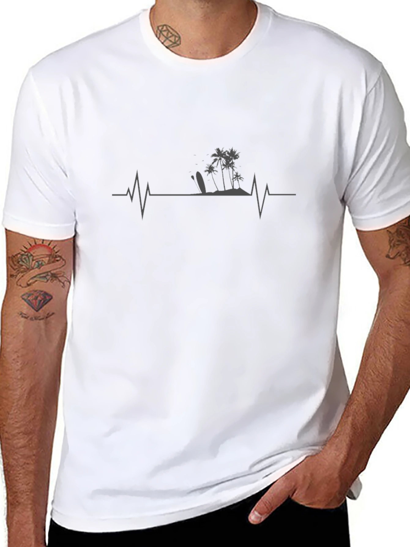 Island Life Pulse Mens T-Shirt - Black