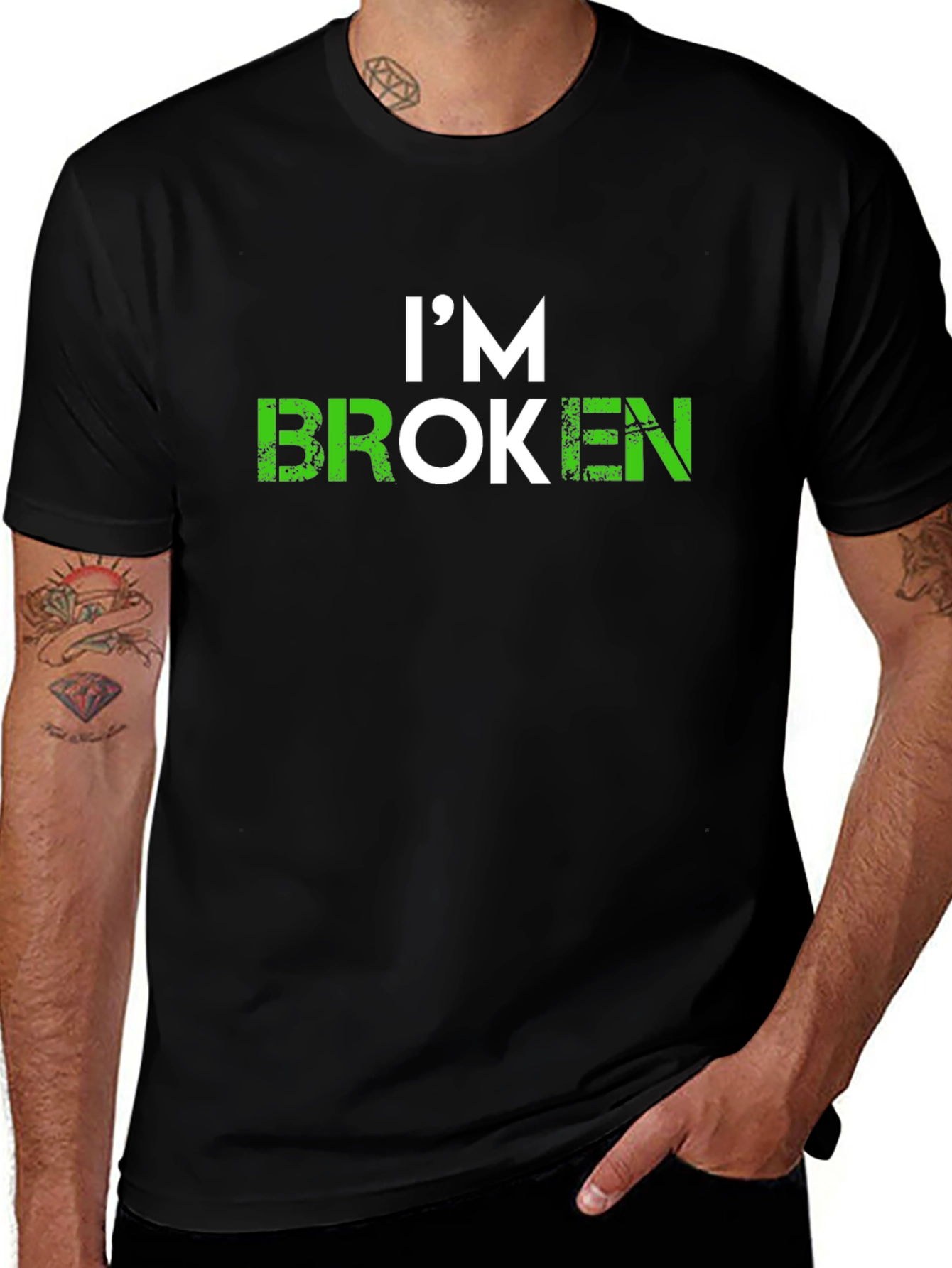 Im Broken Graphic T-Shirt - Soft Black Tee