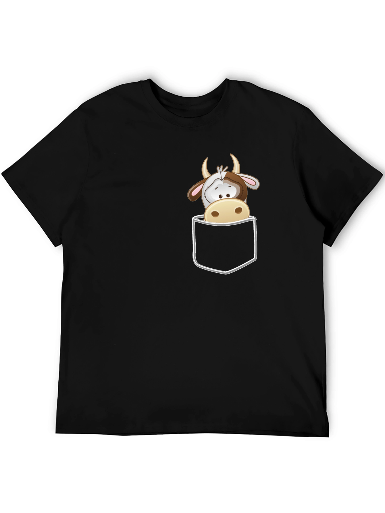 Cute Cow Pocket T-Shirt - Fun Graphic Tee
