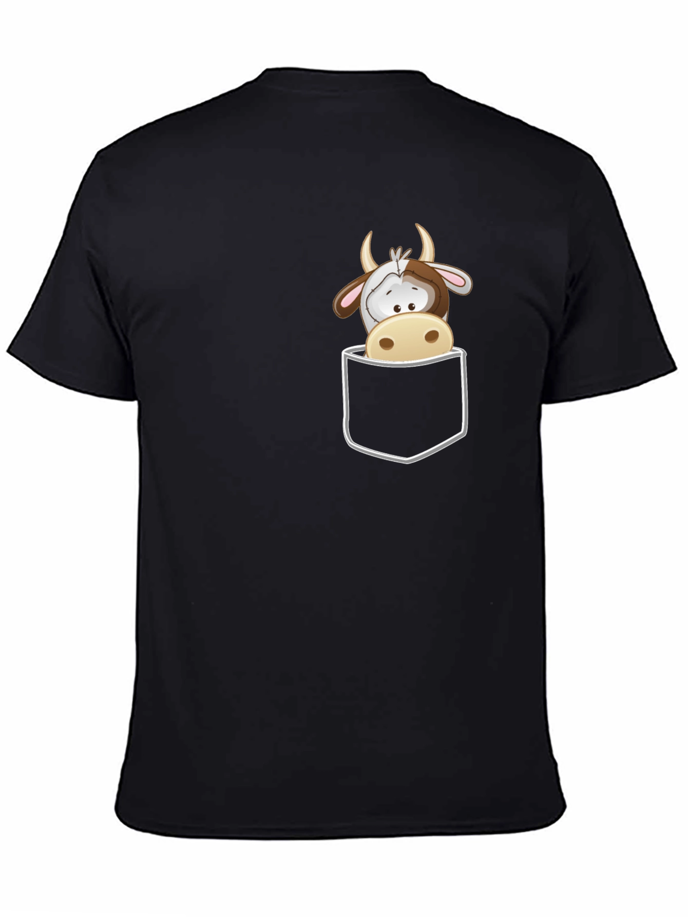 Cute Cow Pocket T-Shirt - Fun Graphic Tee
