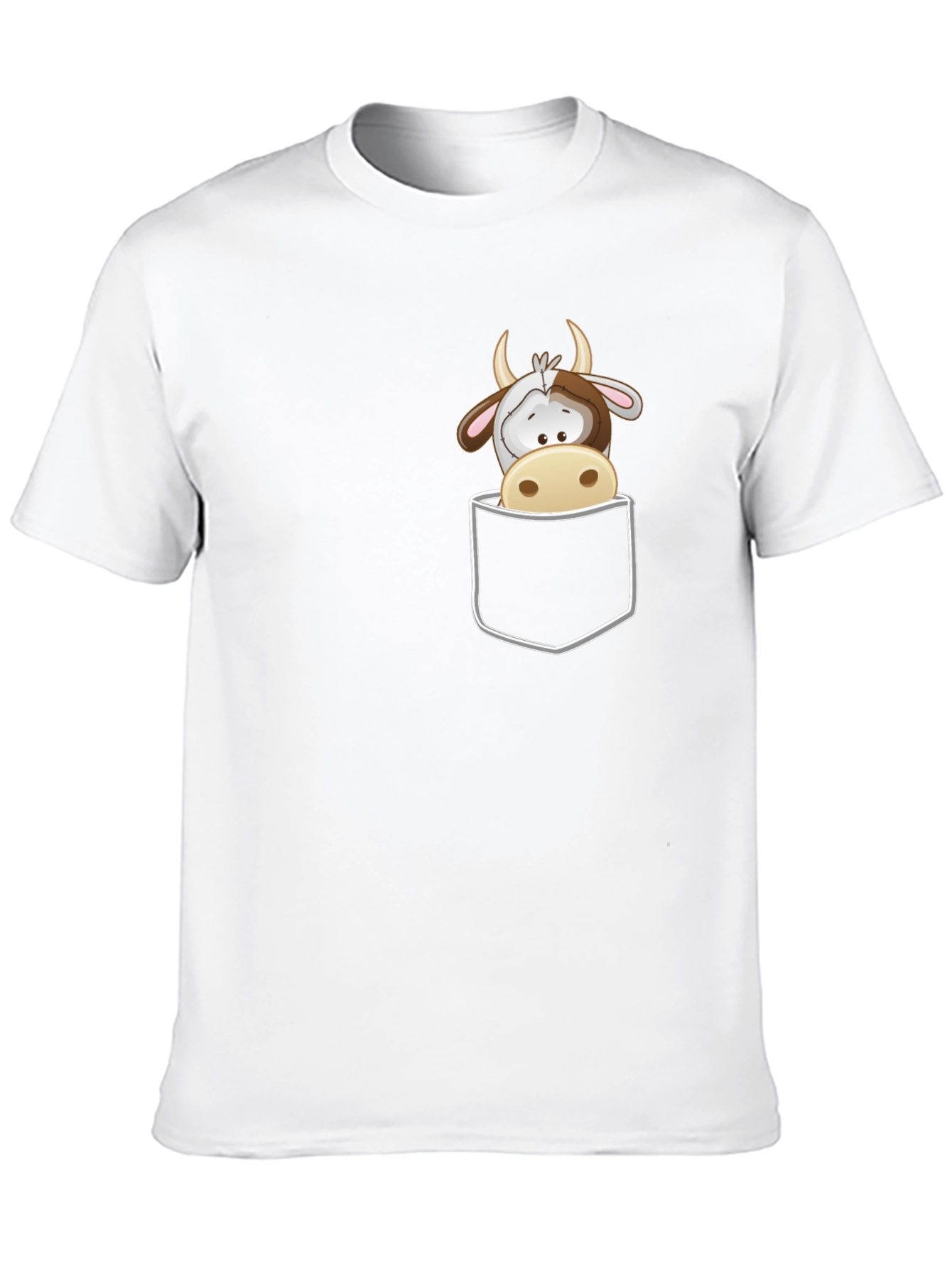Cute Cow Pocket T-Shirt - Fun Graphic Tee