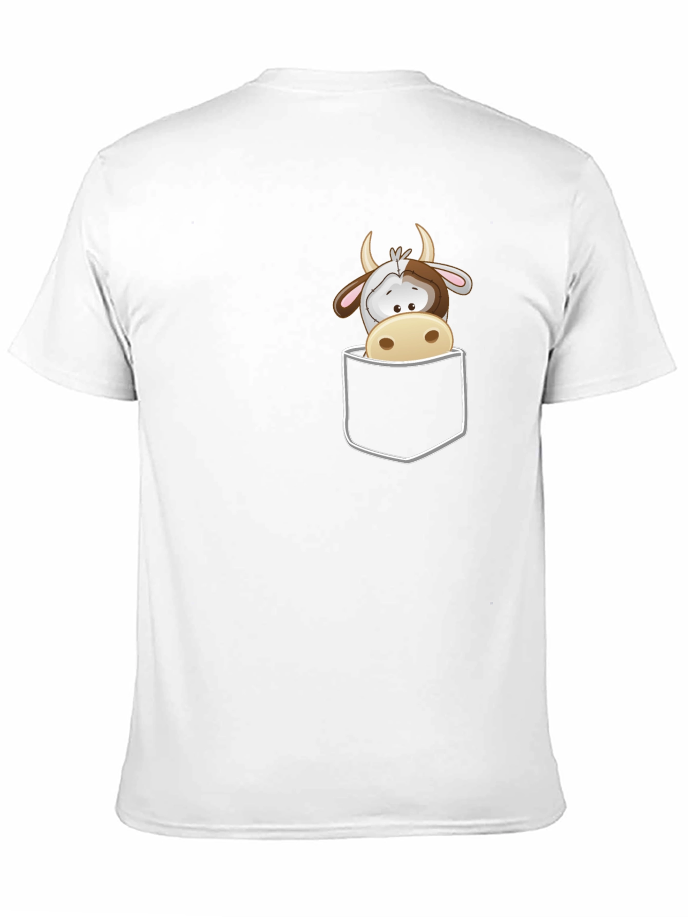 Cute Cow Pocket T-Shirt - Fun Graphic Tee