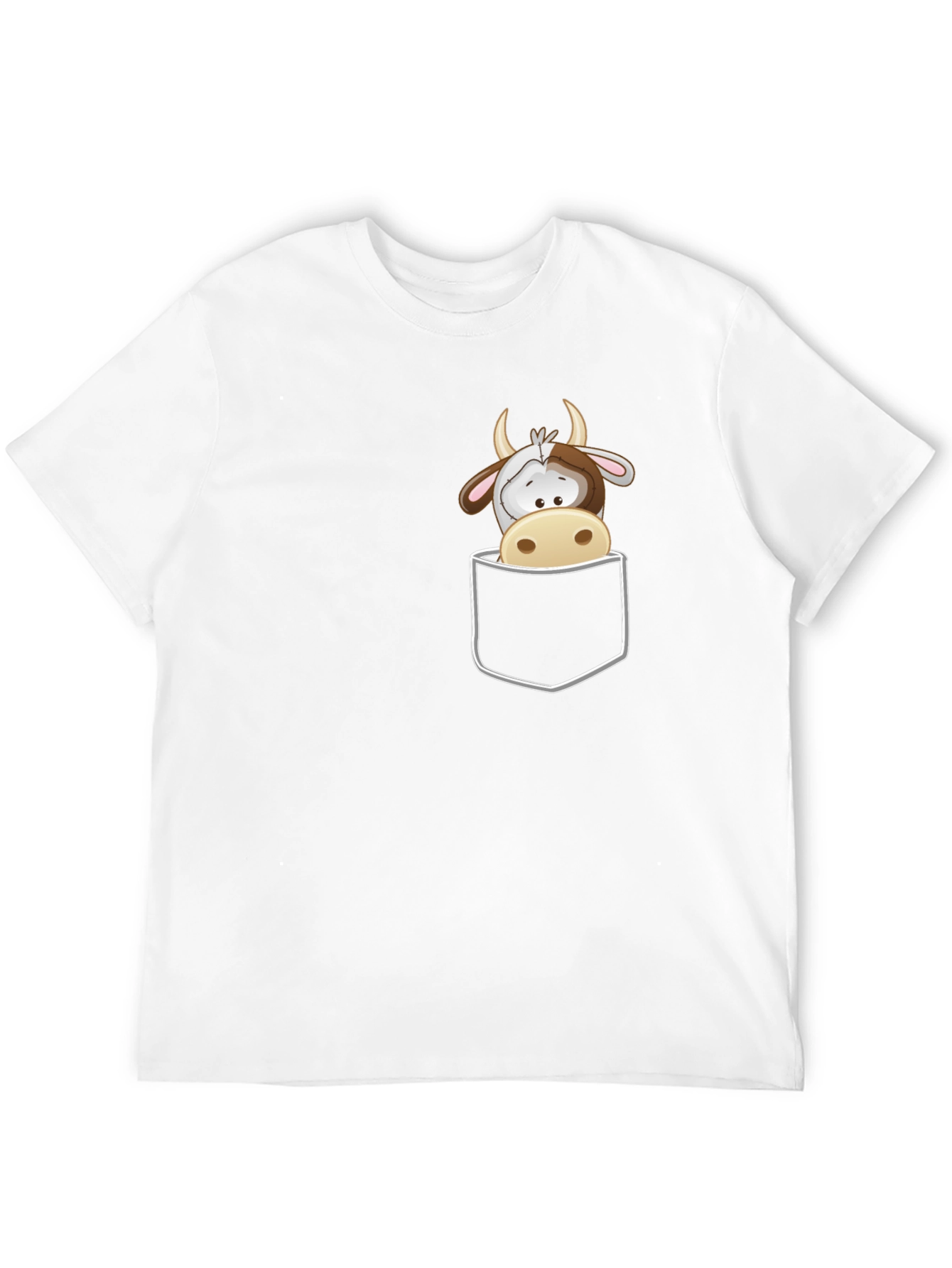 Cute Cow Pocket T-Shirt - Fun Graphic Tee