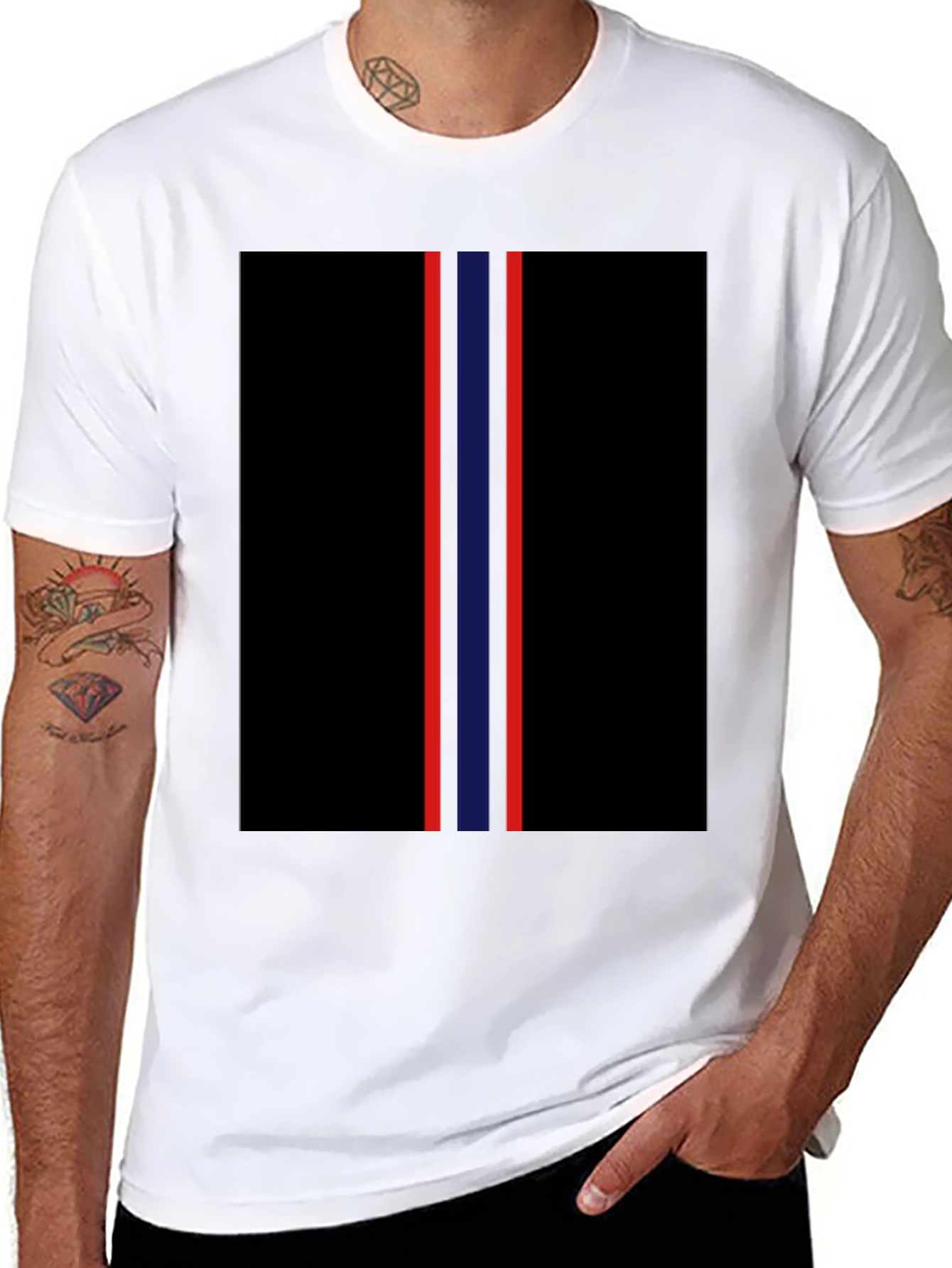 Striped Graphic Tee - Bold Style Comfortable Fit