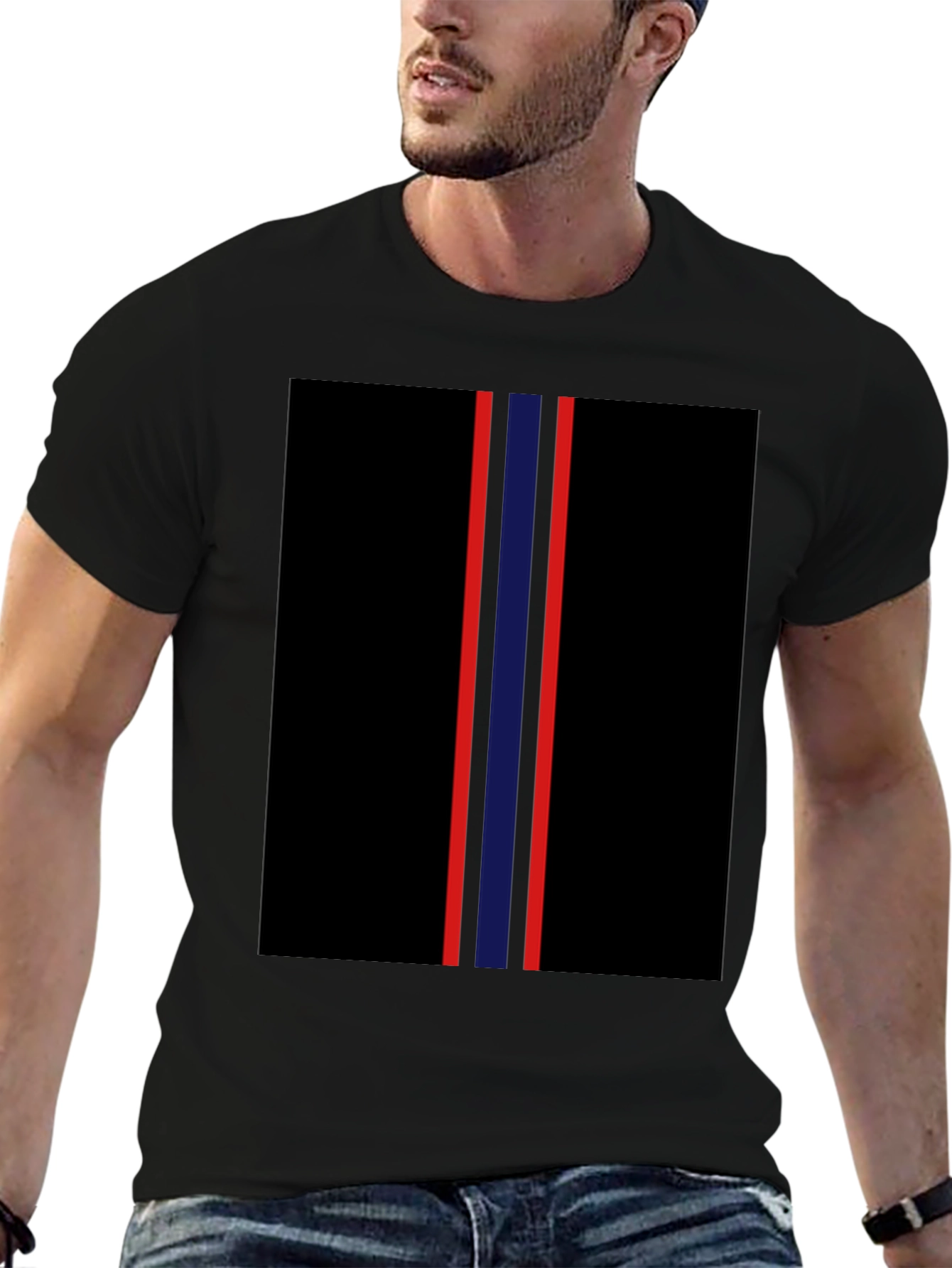 Striped Graphic Tee - Bold Style Comfortable Fit