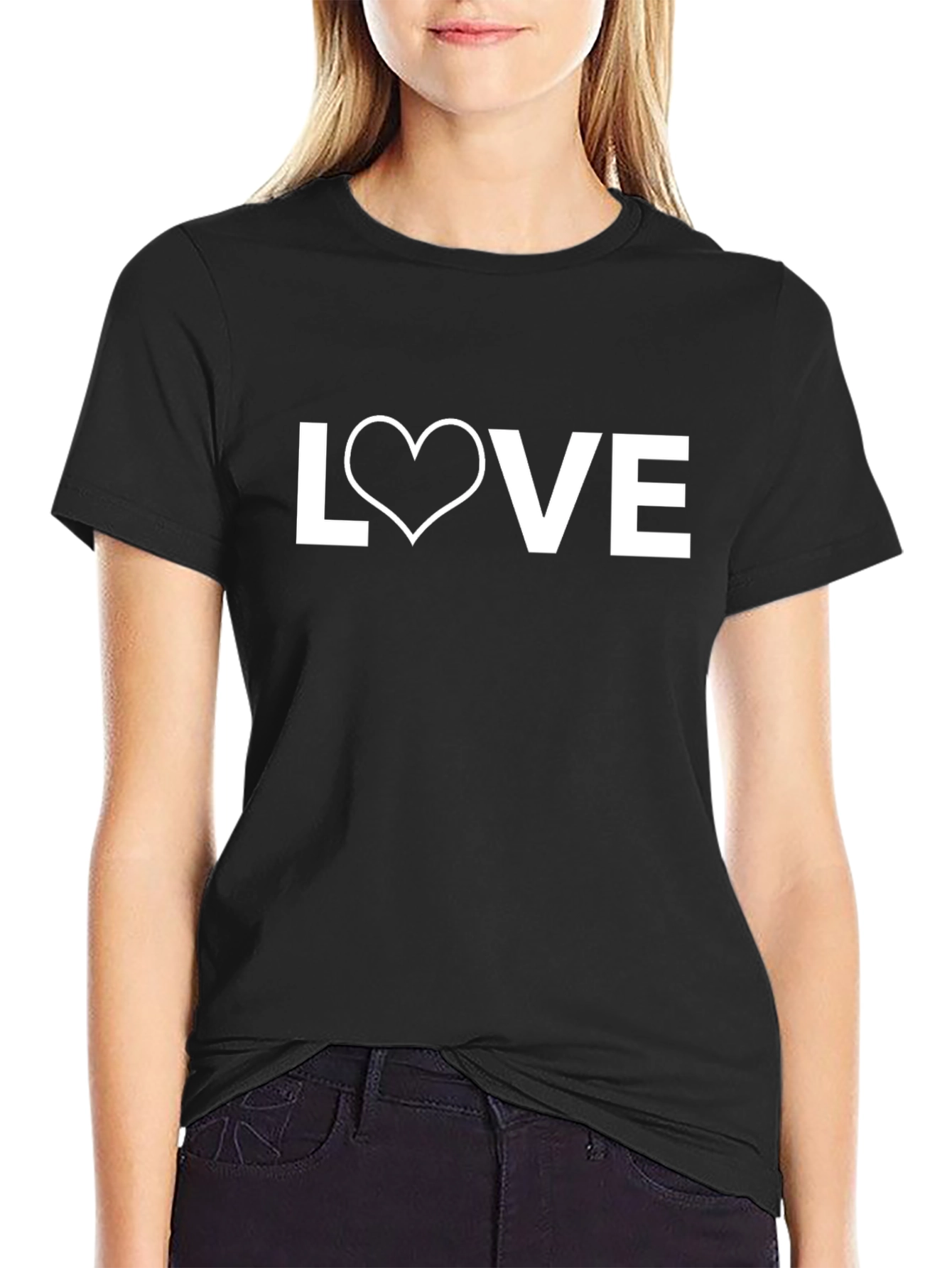 Love Heart Graphic Tee - Classic Black T-Shirt