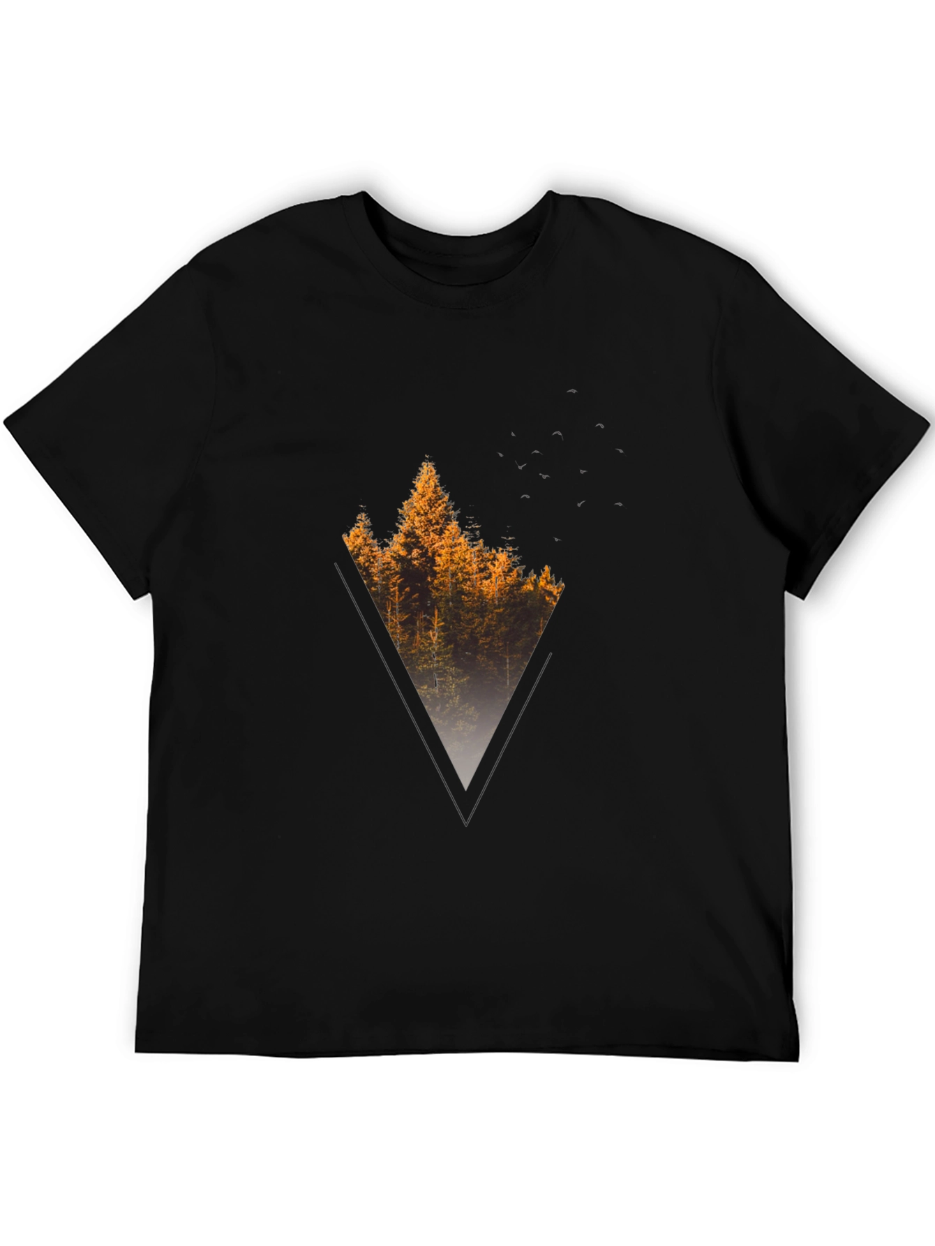 Nature Triangle Graphic Tee - Mens Black T-Shirt