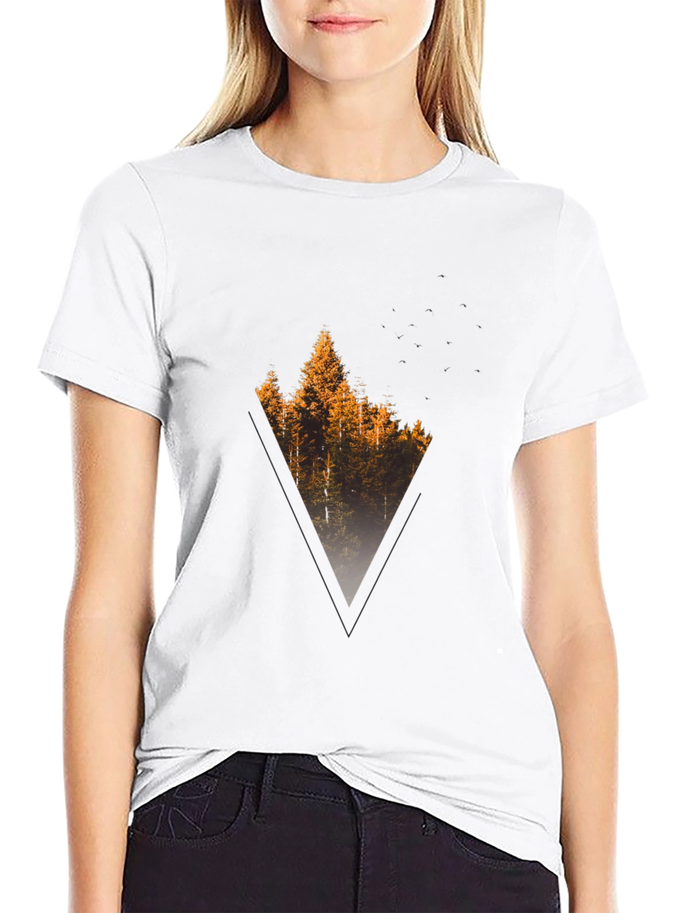 Nature Triangle Graphic Tee - Mens Black T-Shirt