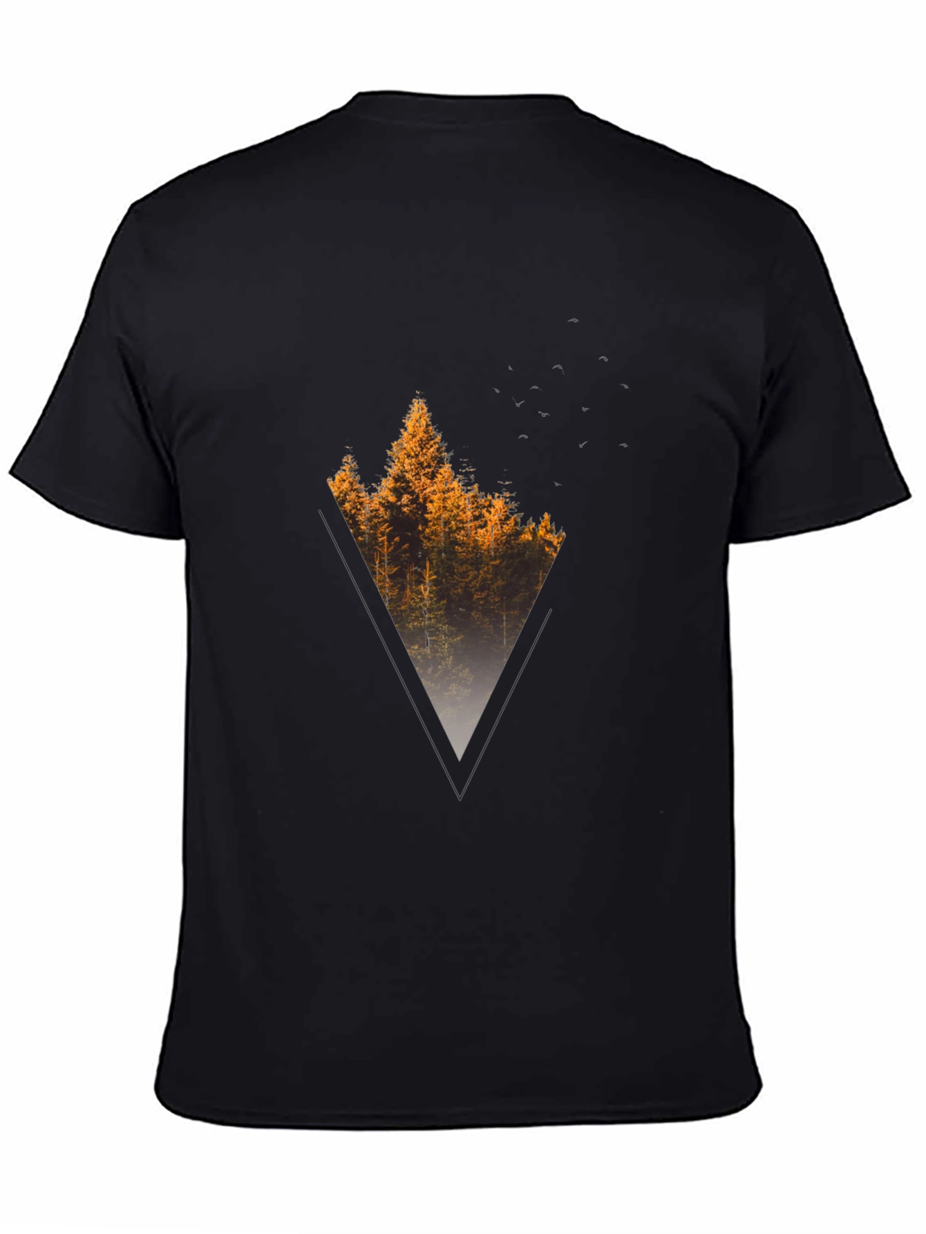 Nature Triangle Graphic Tee - Mens Black T-Shirt