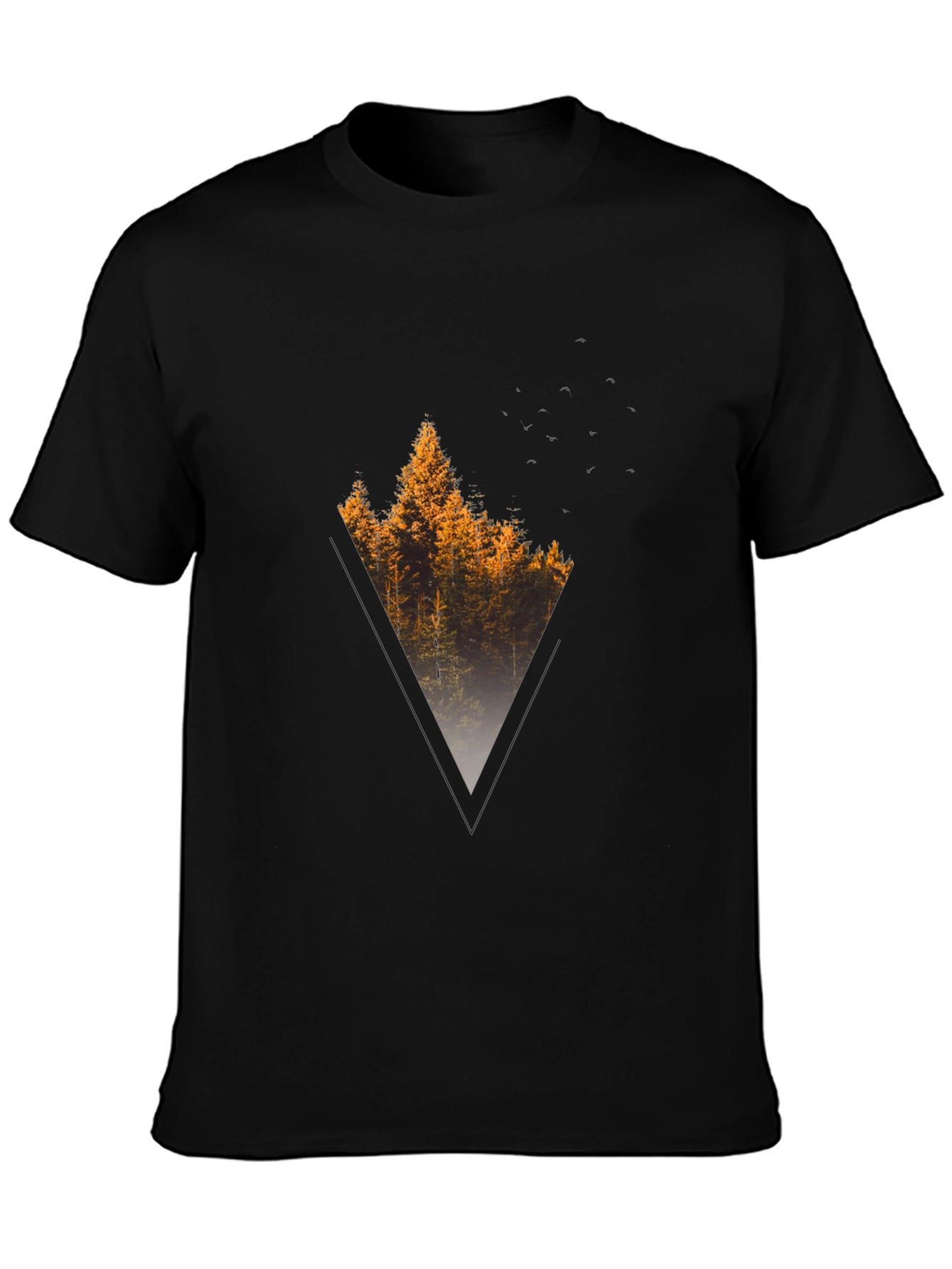 Nature Triangle Graphic Tee - Mens Black T-Shirt
